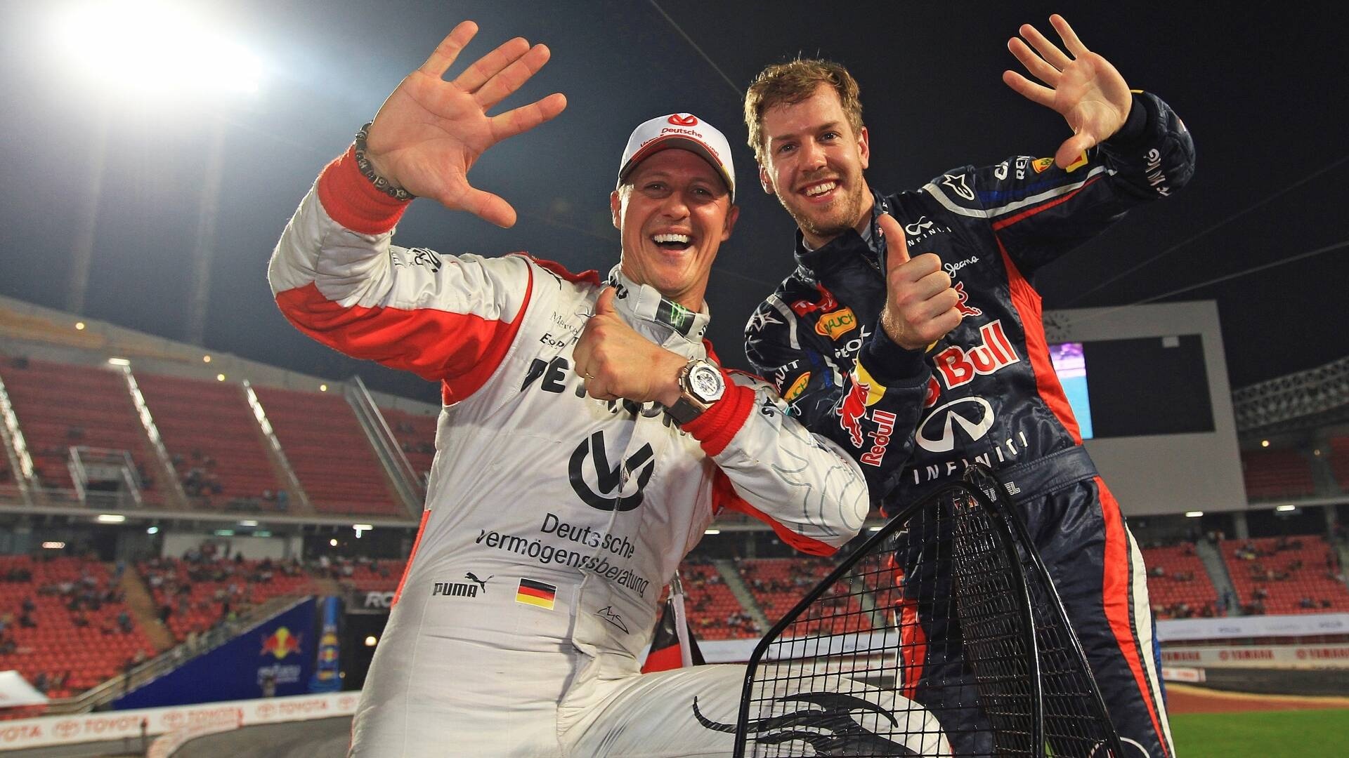 Race of Champions (ROC): Sebastian Vettel and Michael Schumacher compilation, Team Germany, ROC Nations cup winners. 1920x1080 Full HD Wallpaper.