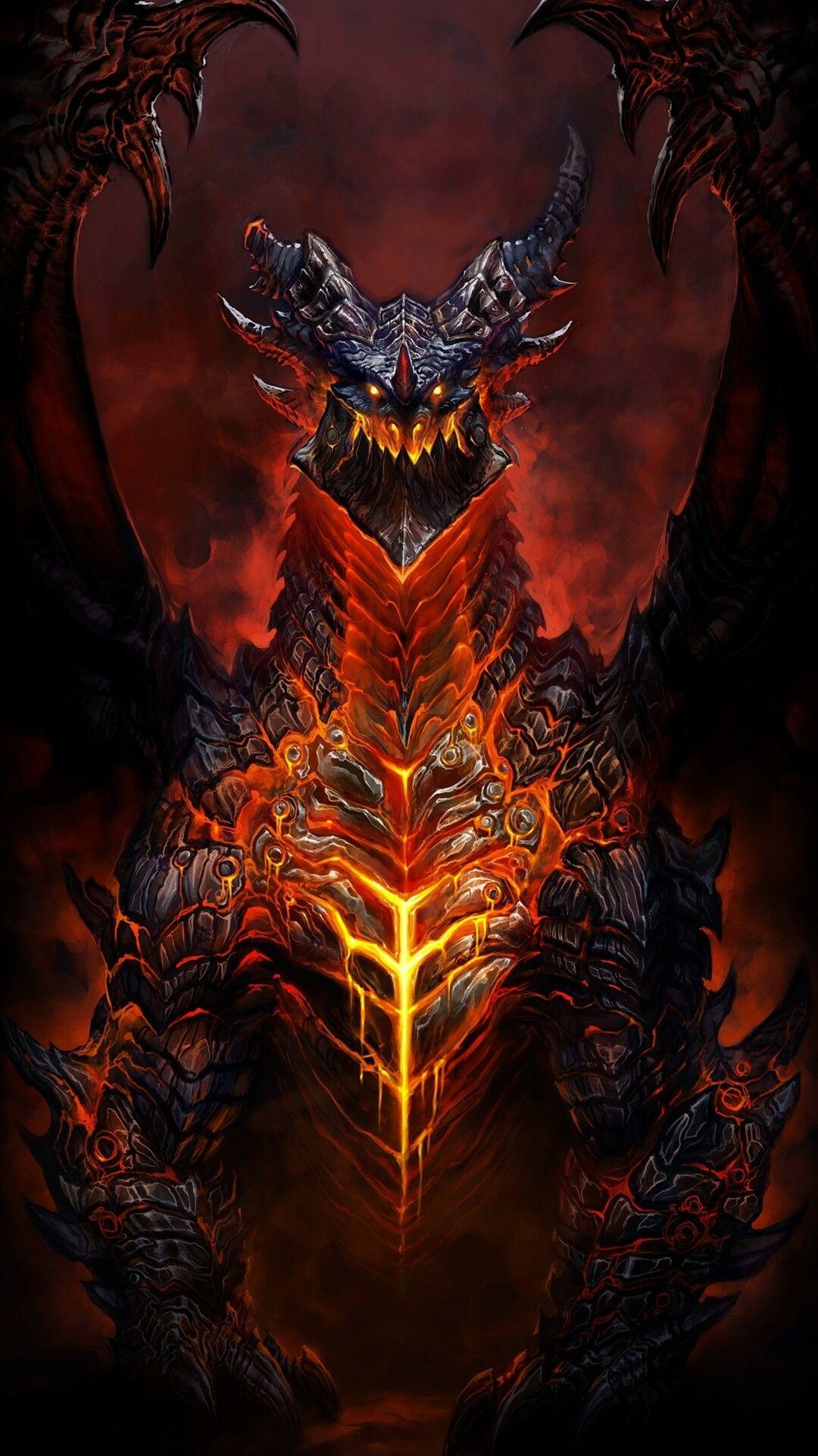 World of Warcraft: Deathwing, One of the five Dragon Aspects. 1080x1920 Full HD Background.