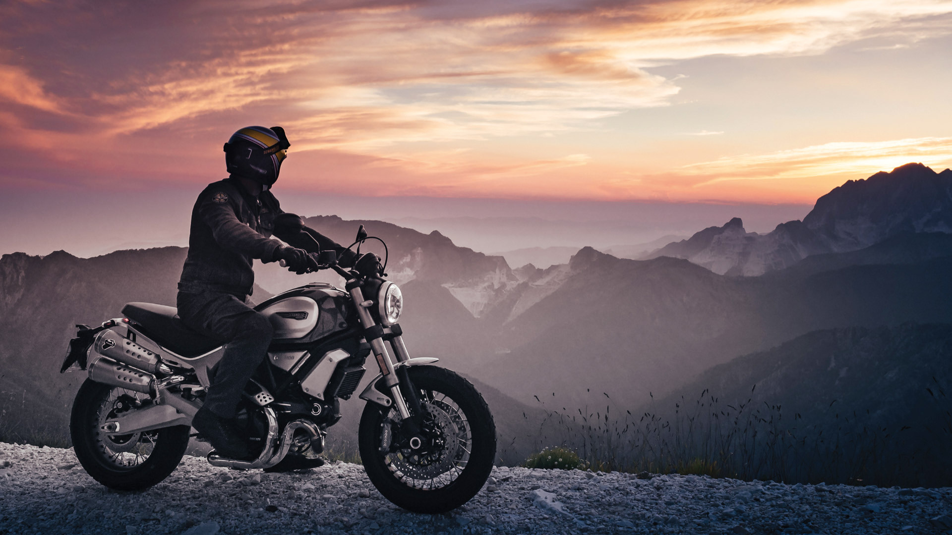 Ducati Scrambler 1100, Thrilling adventure, Breathtaking landscapes, Unleash the power, 1920x1080 Full HD Desktop
