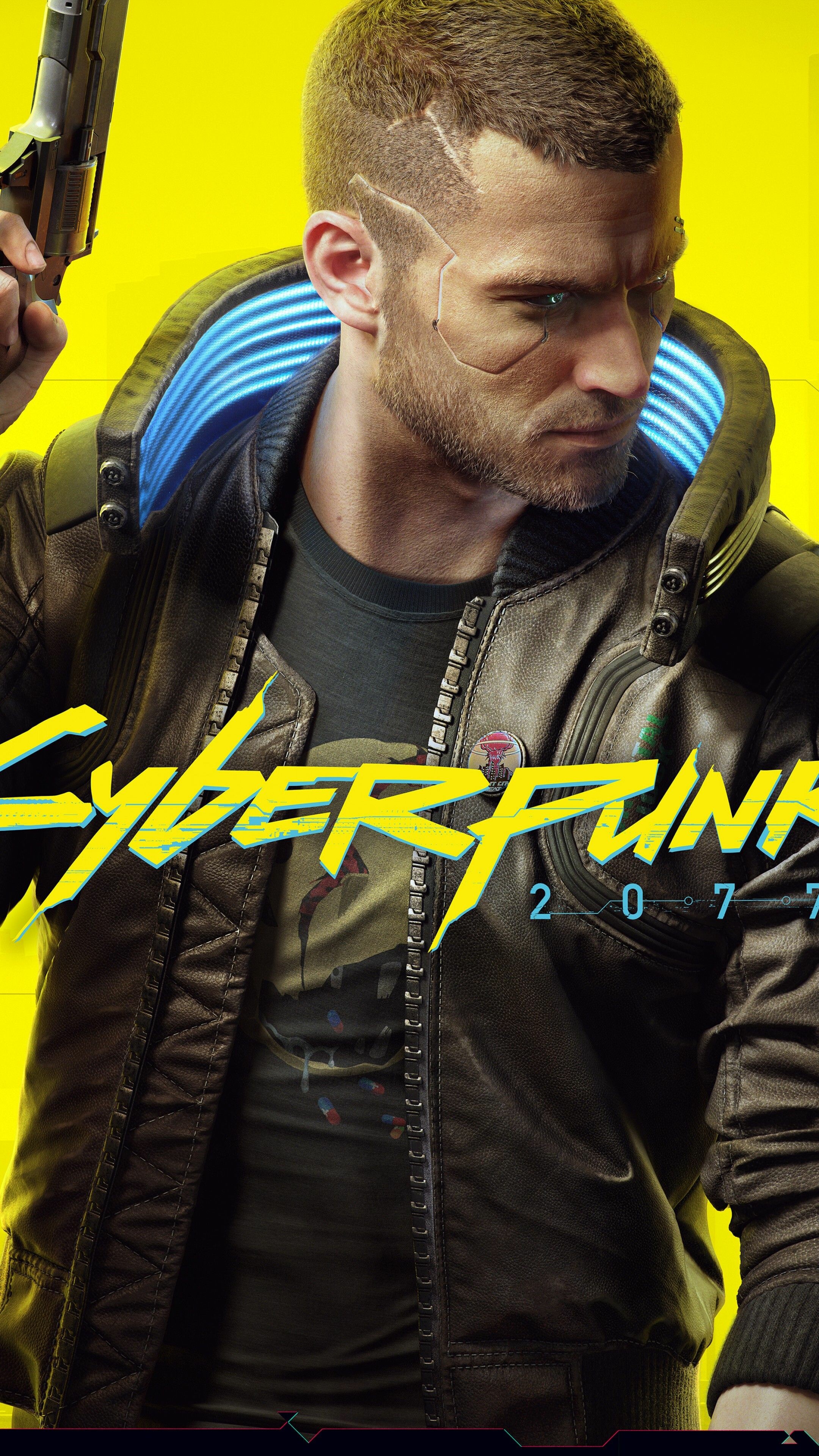 Cyberpunk 2077: Game Poster, The game begins with the selection of one of three lifepaths for the player character V: Nomad, Streetkid, or Corpo. 2160x3840 4K Background.