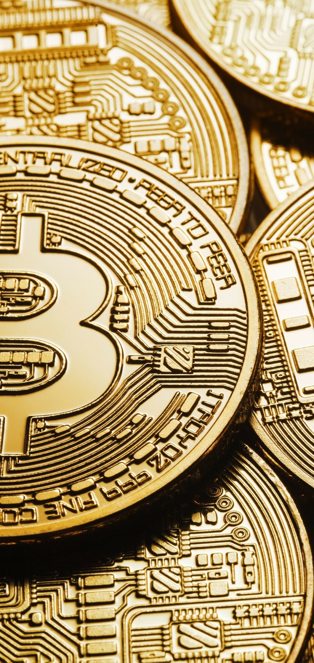 Bitcoin: BTC, Digital currency, Peer-to-peer network. 1080x2280 HD Wallpaper.