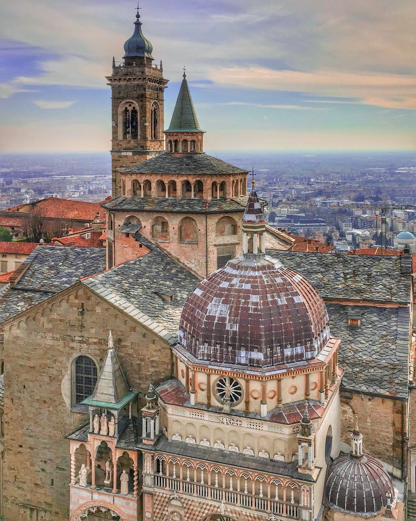 Bergamo travels, Romanesque architecture, Italian charm, Architectural marvels, 1640x2050 HD Phone