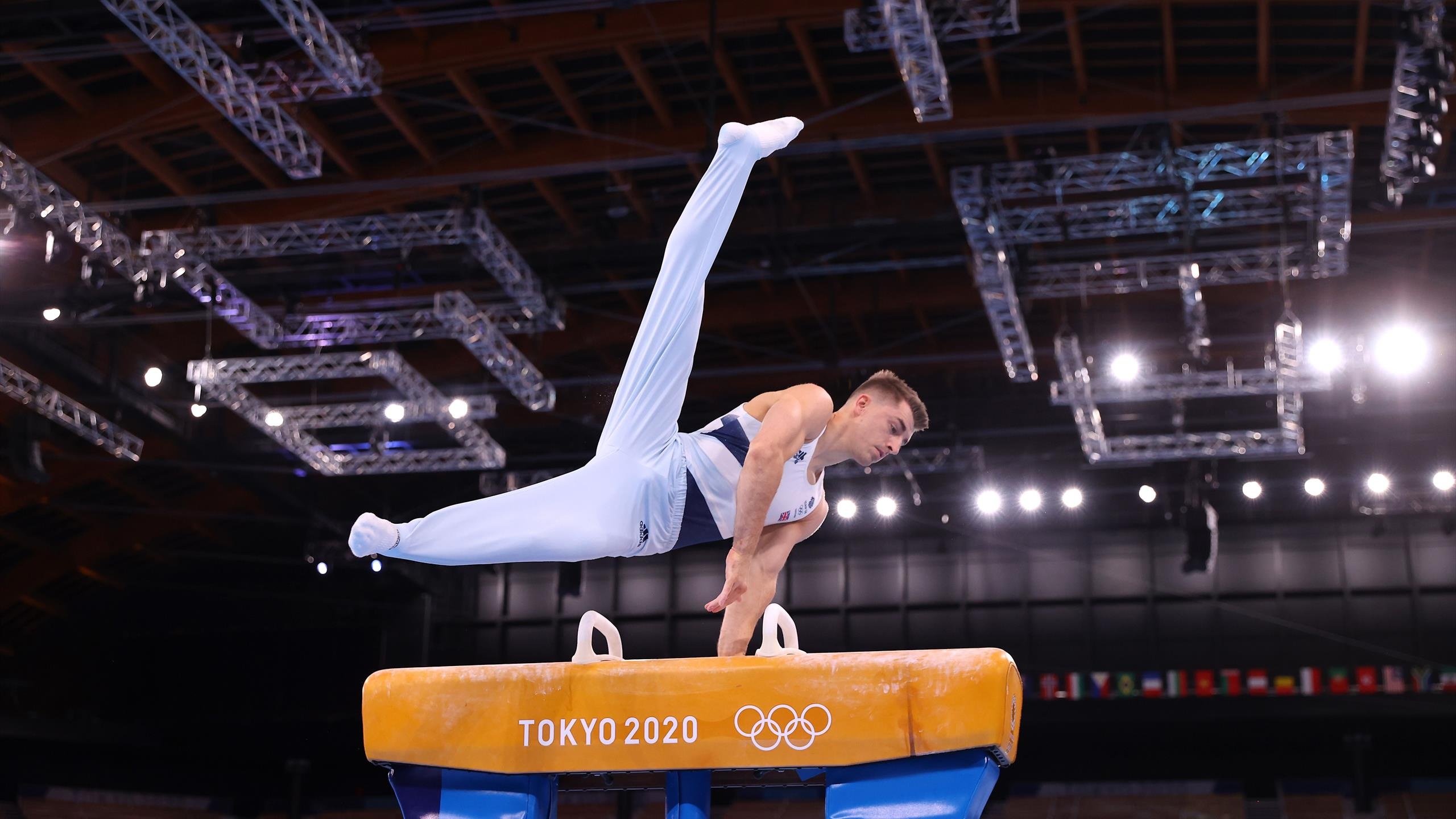 Pommel Horse (Gymnastics): Max Whitlock, Gold medal glory, The team of Great Britain. 2560x1440 HD Background.