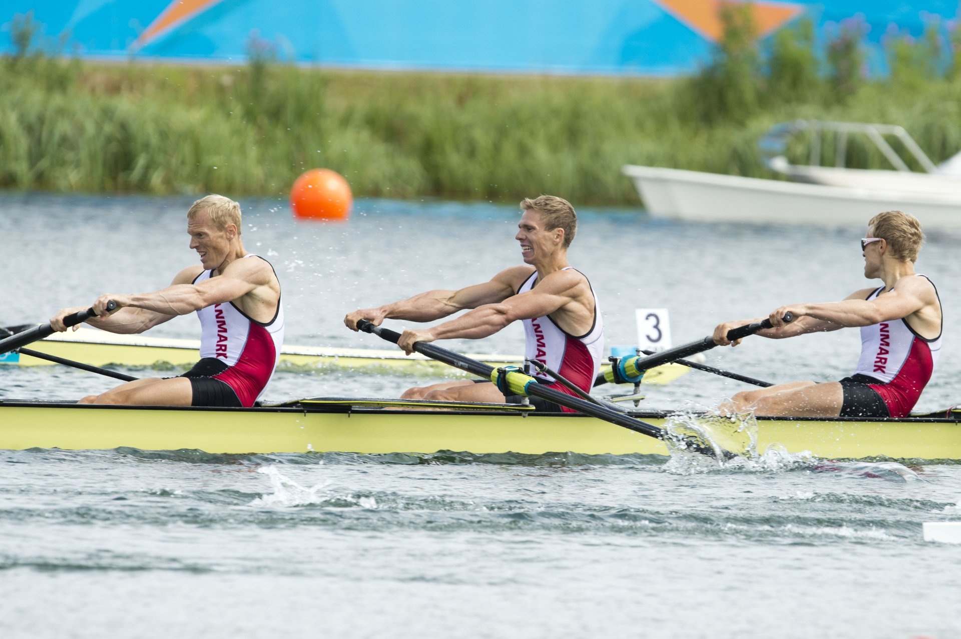 Rowing: Men's sweep pulling team of Denmark competes at the International Regatta. 1920x1280 HD Wallpaper.