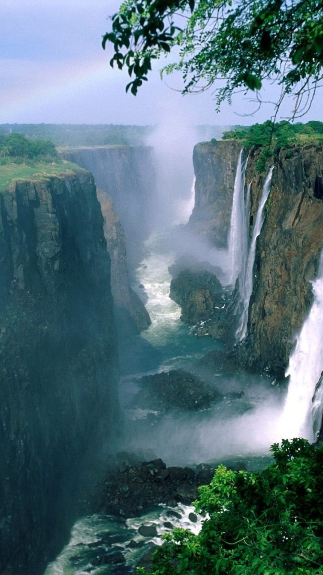 Zambia waterfall, Breathtaking views, Serene beauty, Nature's wonder, 1080x1920 Full HD Phone