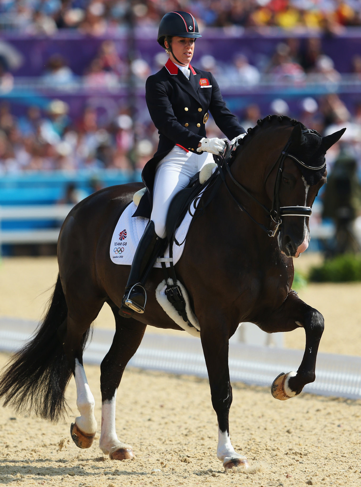 Dressage: Charlotte Dujardin riding Valegro At Rio, The Olympic Games, August 2016. 1520x2050 HD Background.