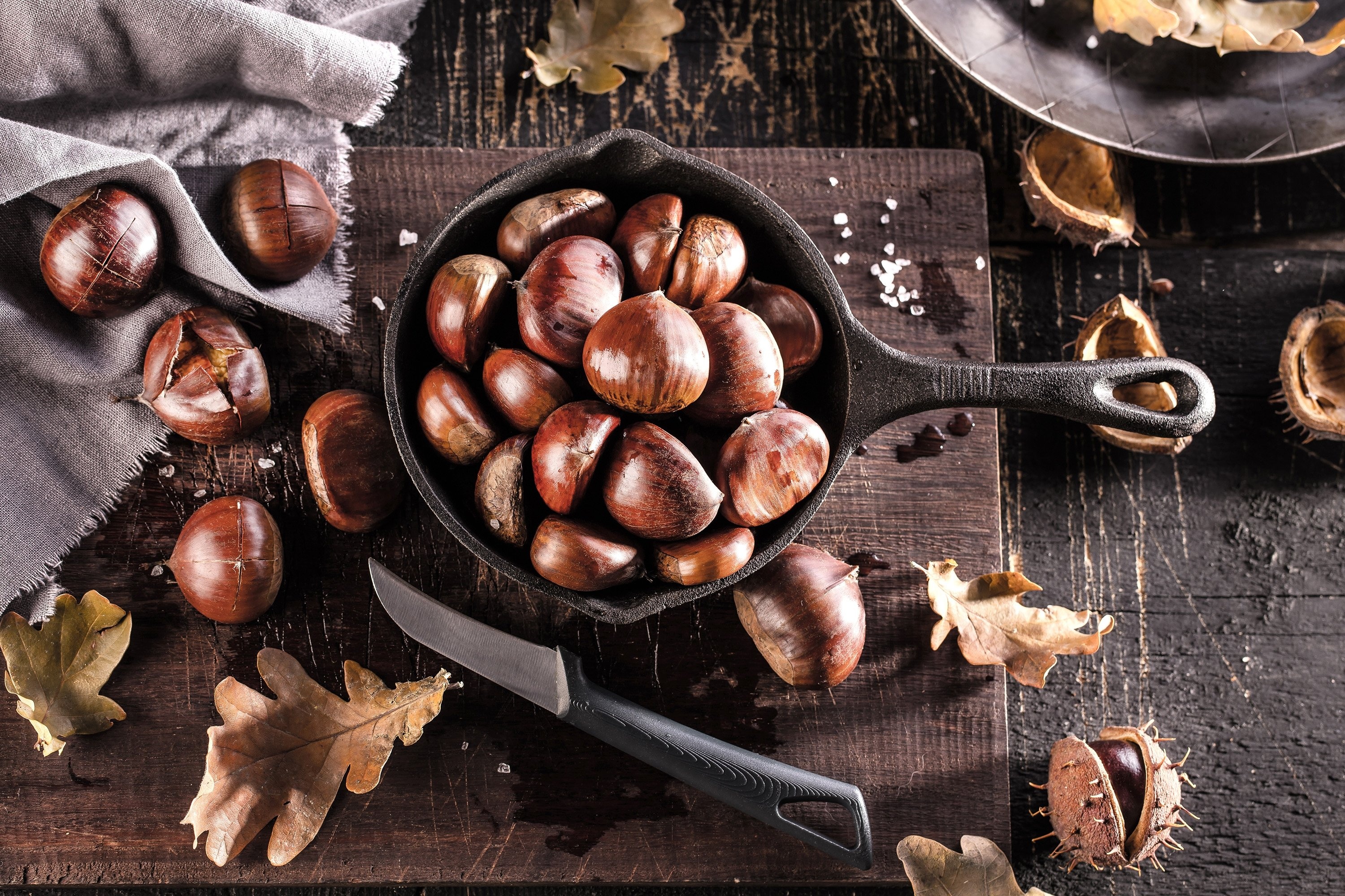 Enjoy chestnuts, Autumn bounty, Culinary versatility, Nutty goodness, 3000x2000 HD Desktop