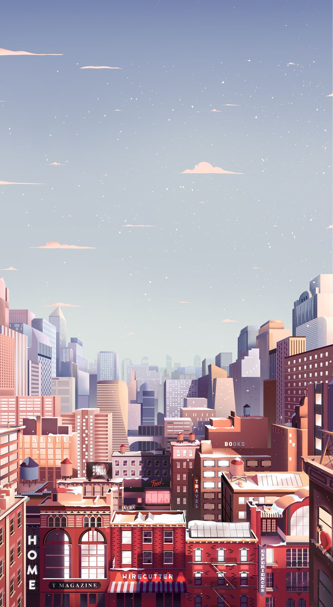 New York Aesthetic, Travels, Illustration wallpapers, Free, 1400x2560 HD Phone