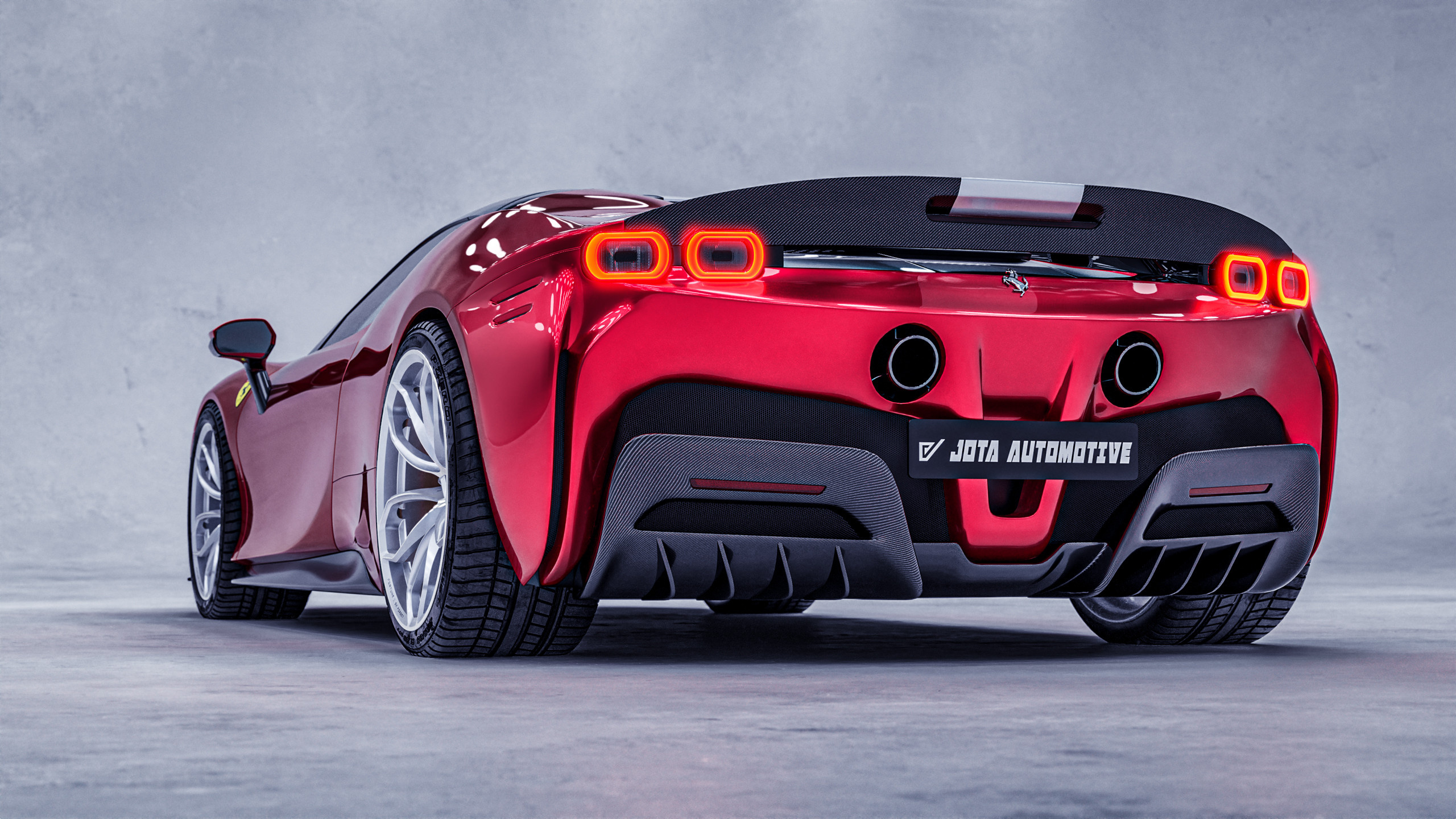 Ferrari SF90, Jota Automotive masterpiece, Track-ready performance, Supercar royalty, 2560x1440 HD Desktop