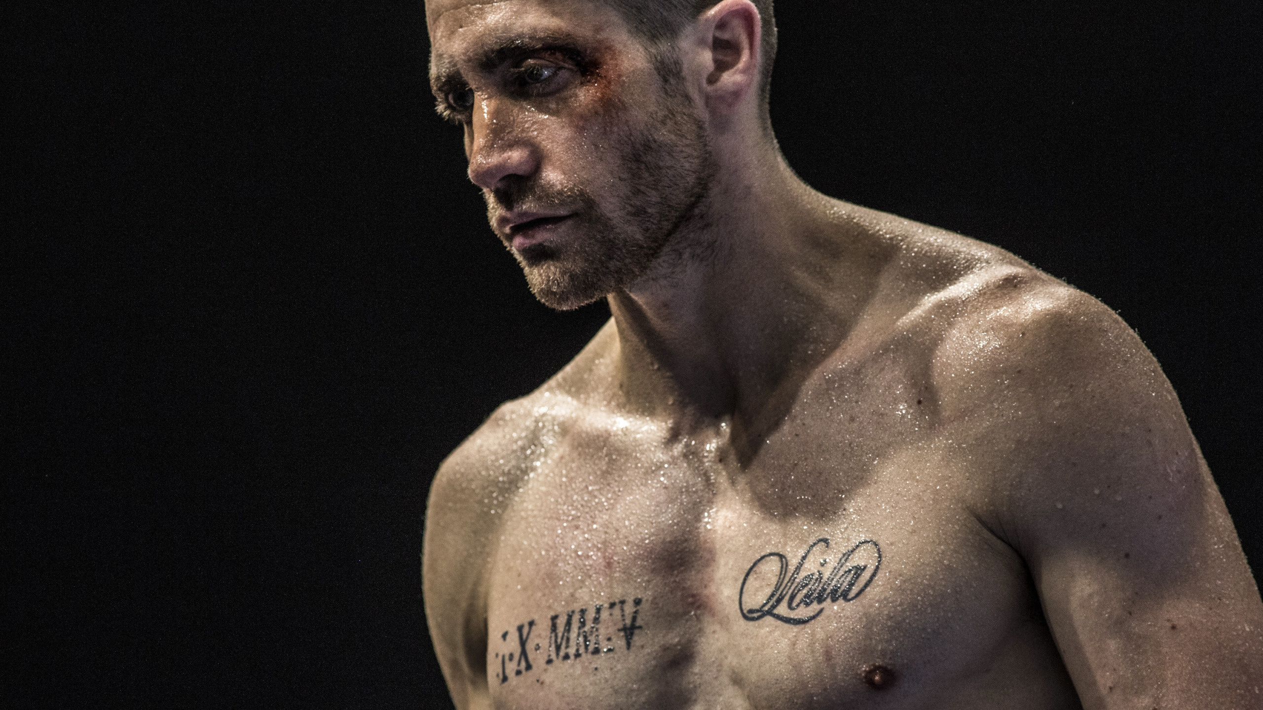 Southpaw, Thrilling sports film, Jake Gyllenhaal's sweat, Gripping action, 2560x1440 HD Desktop