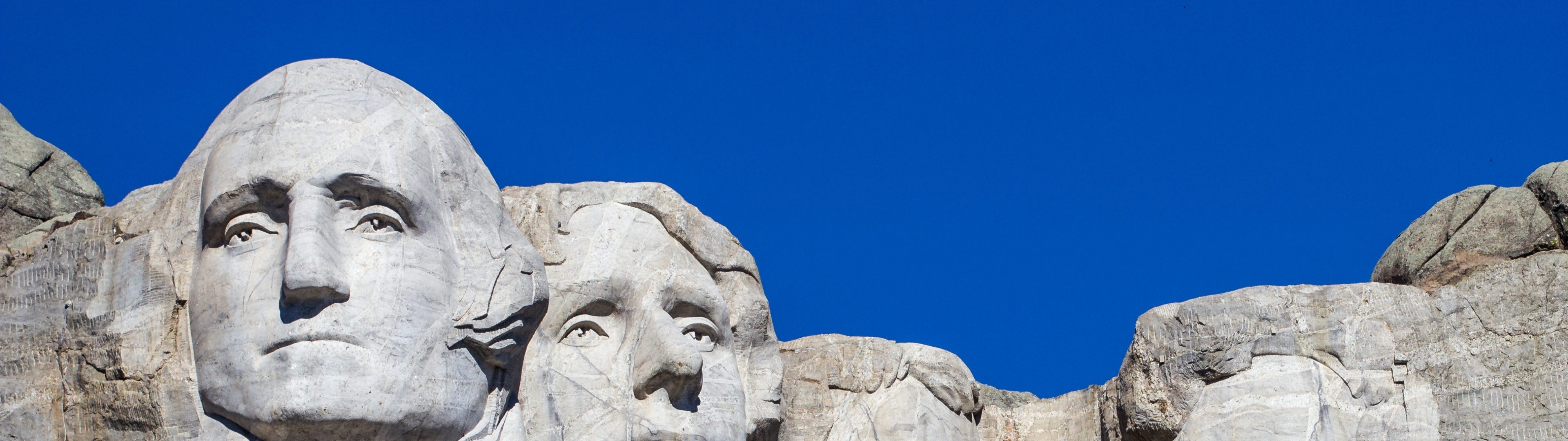 4K wallpaper, Presidents in stone, South Dakota beauty, Blue sky backdrop, 3840x1080 Dual Screen Desktop