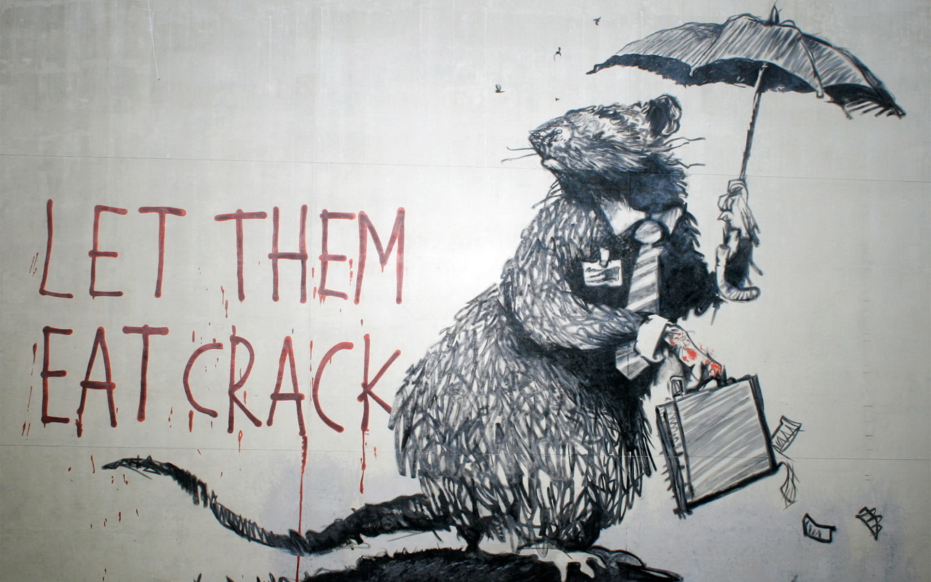 Banksy: Let them eat crack, Painting, Graffiti. 1920x1200 HD Background.