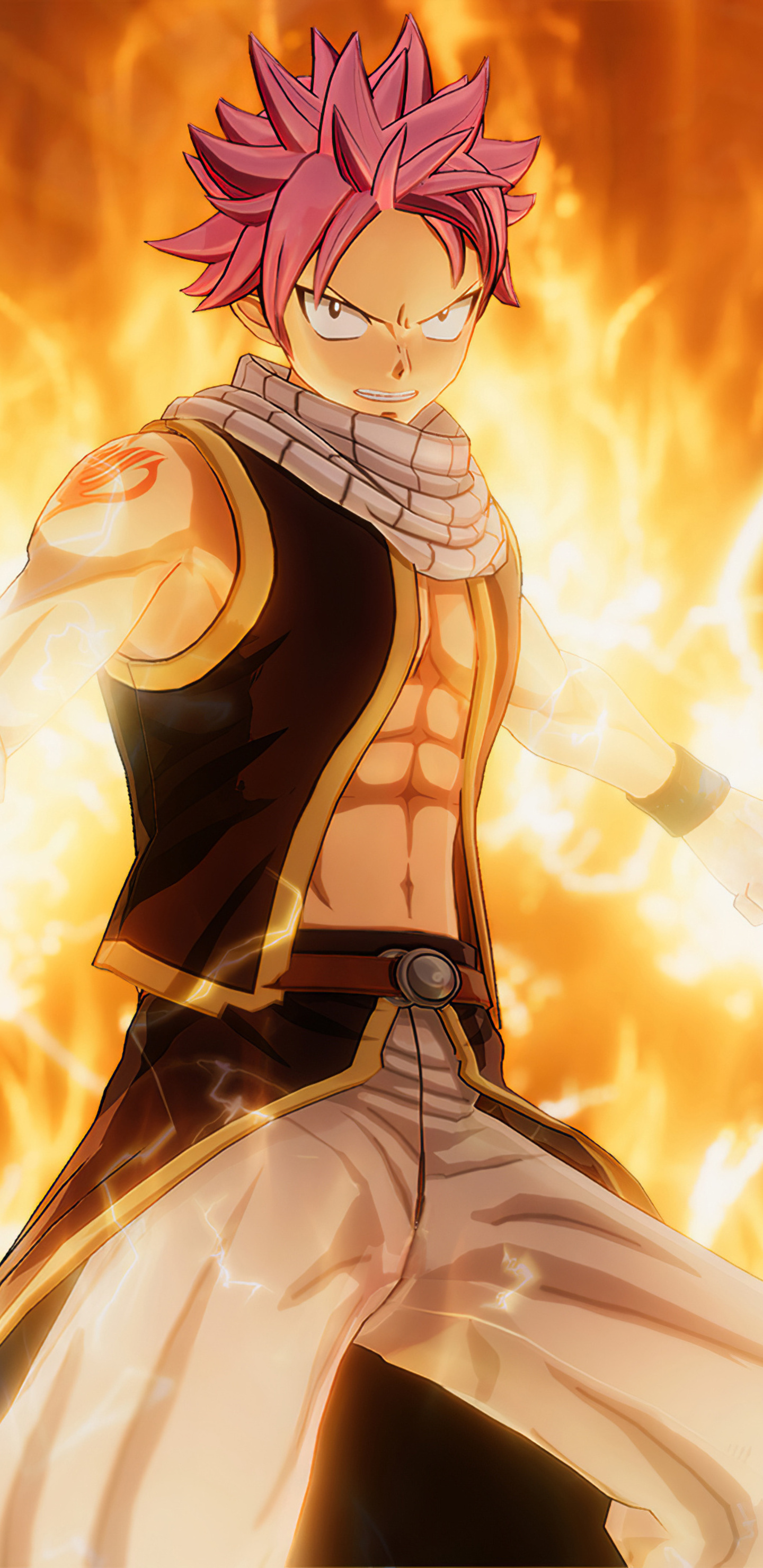 Natsu (Fairy Tail): A member of Team Natsu, The younger brother of Zeref Dragneel. 1440x2960 HD Wallpaper.
