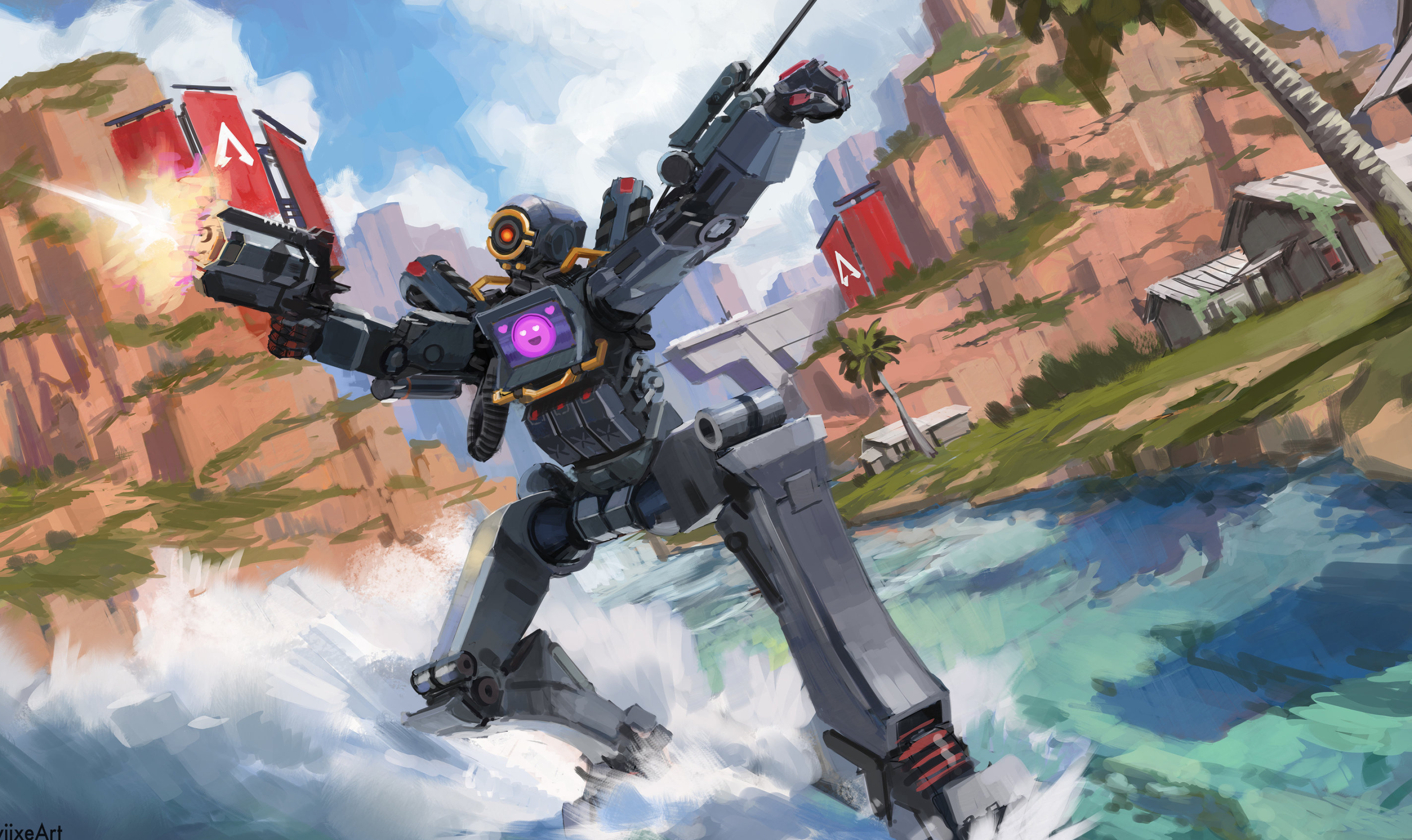 Apex Legends: Pathfinder, Can create a zipline for everyone to use. 3180x1890 HD Wallpaper.