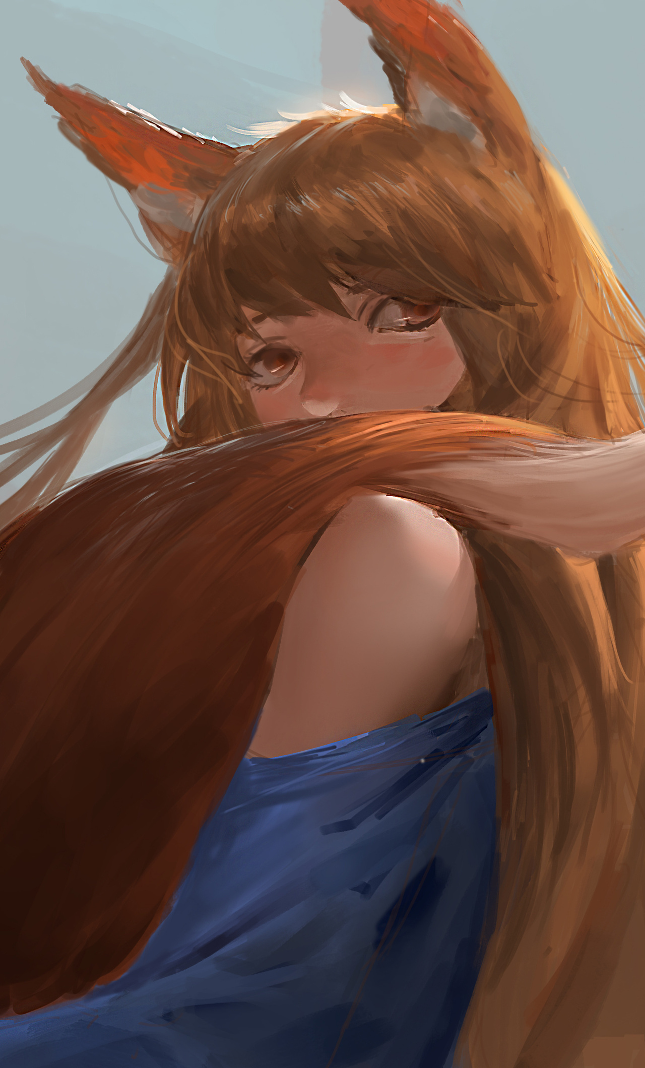 Spice and Wolf (Anime): A 12-episode anime adaptation aired between January and March 2008. 1280x2120 HD Wallpaper.