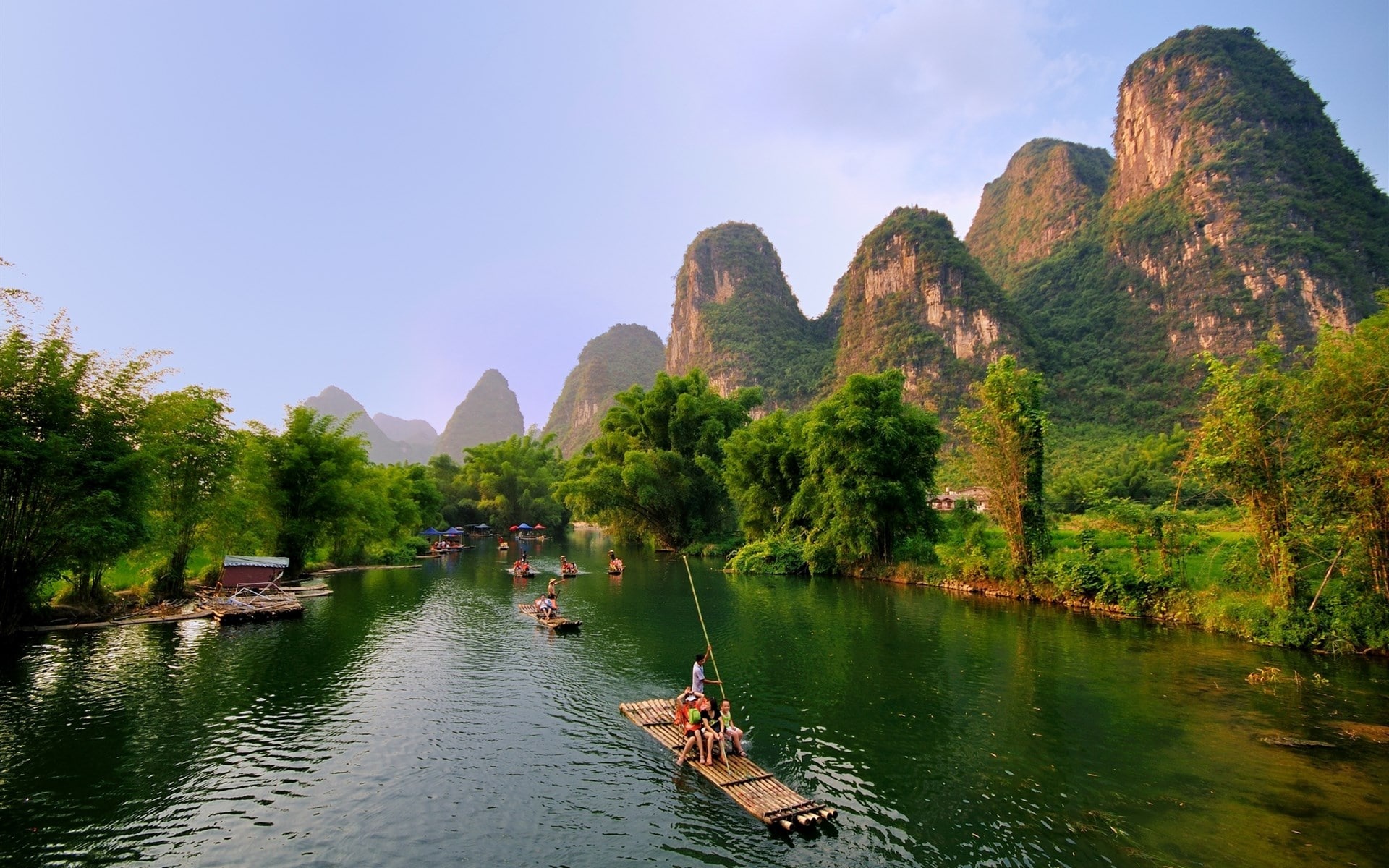 Li River, Guilin, Scenic karst mountains, Expat's holiday, 1920x1200 HD Desktop