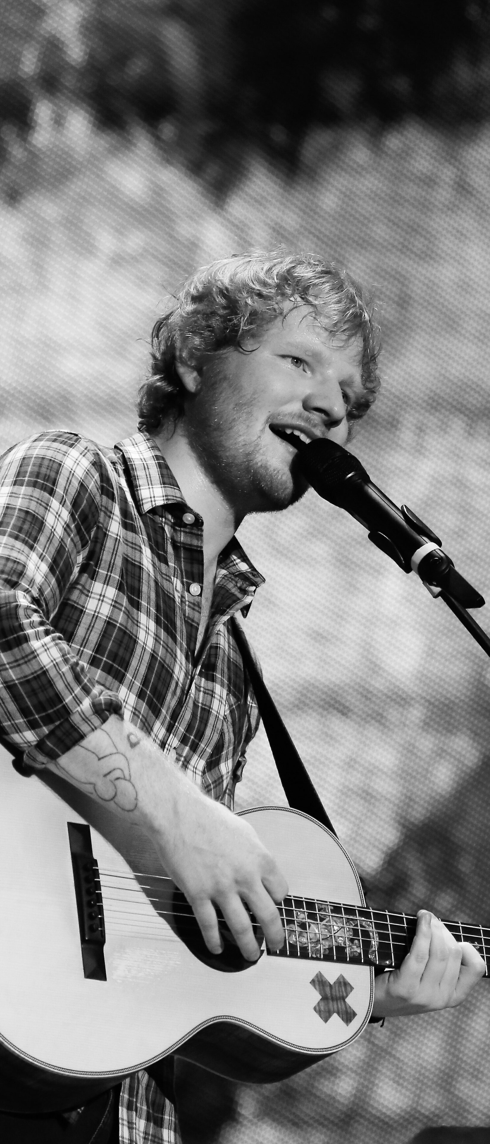 Ed Sheeran: The debut album, + (pronounced "plus"), was released in September 2011. 1650x3840 HD Background.