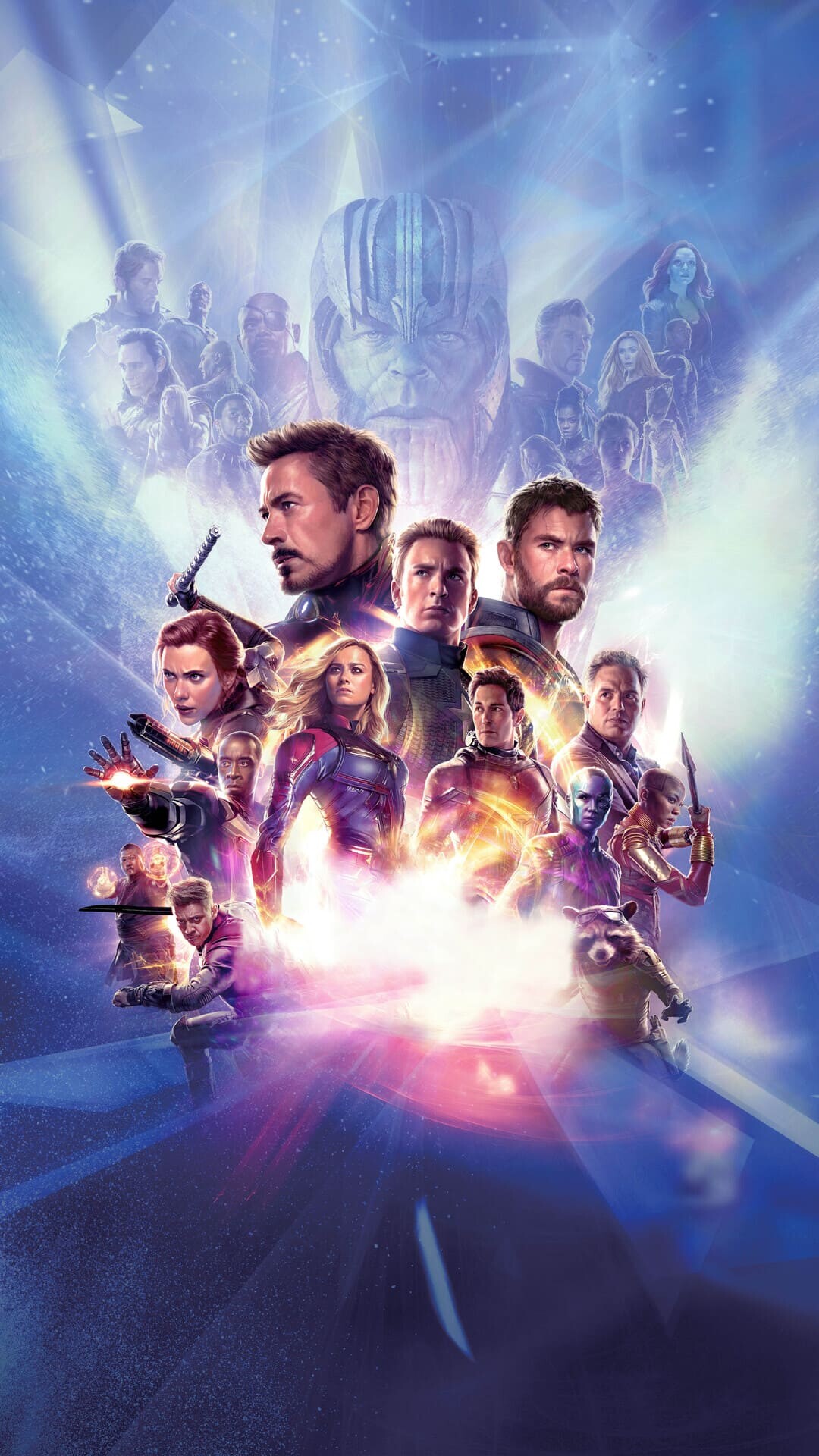 Avengers: Endgame, 2019, Chris Hemsworth, Chris Evans, Jeremy Renner, Scarlett Johansson. 1080x1920 Full HD Background.