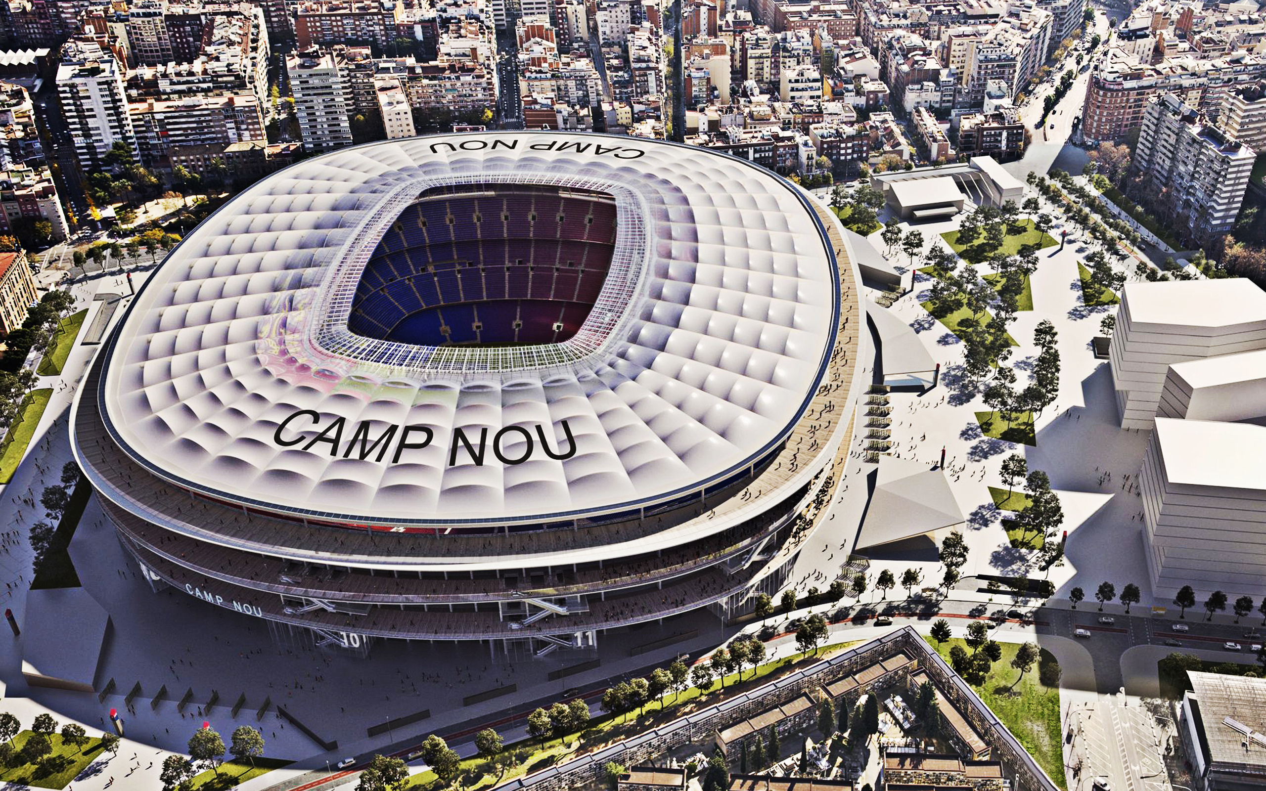 Camp Nou, FC Barcelona, Stadium reconstruction, Spanish football stadiums, 2560x1600 HD Desktop