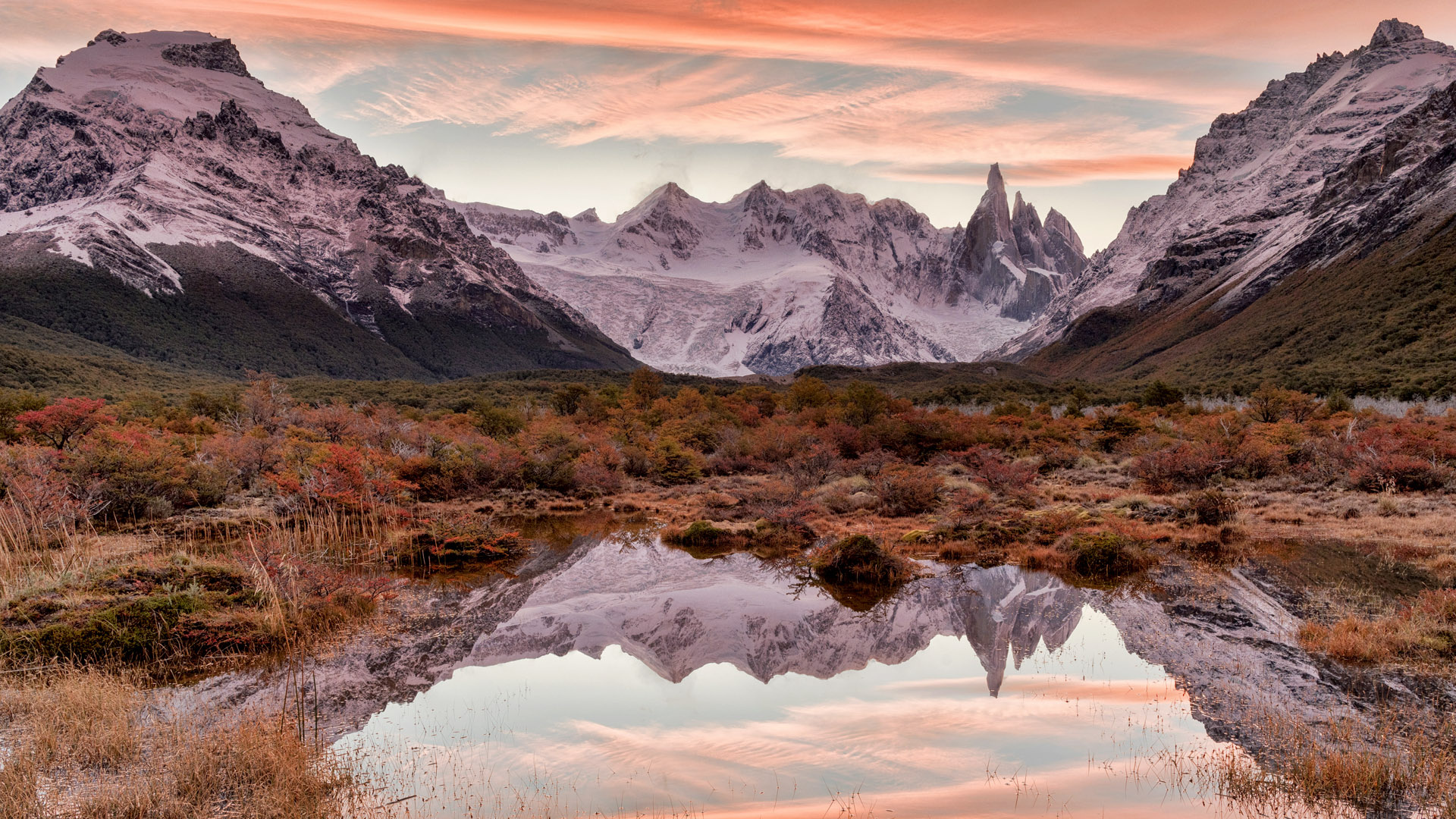 Los Glaciares National Park, Majestic sunset, Cerro Torre mountain, Patagonian beauty, 1920x1080 Full HD Desktop