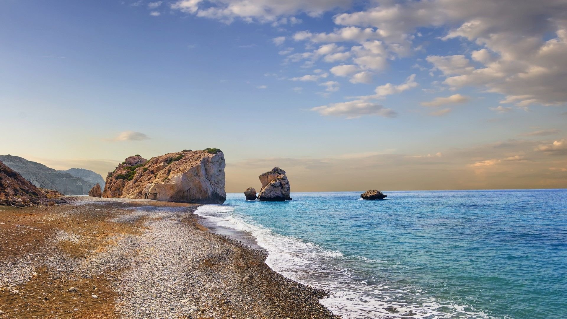 Cyprus beach high definition, Refreshing view, Relaxing ambiance, Beach bliss, 1920x1080 Full HD Desktop