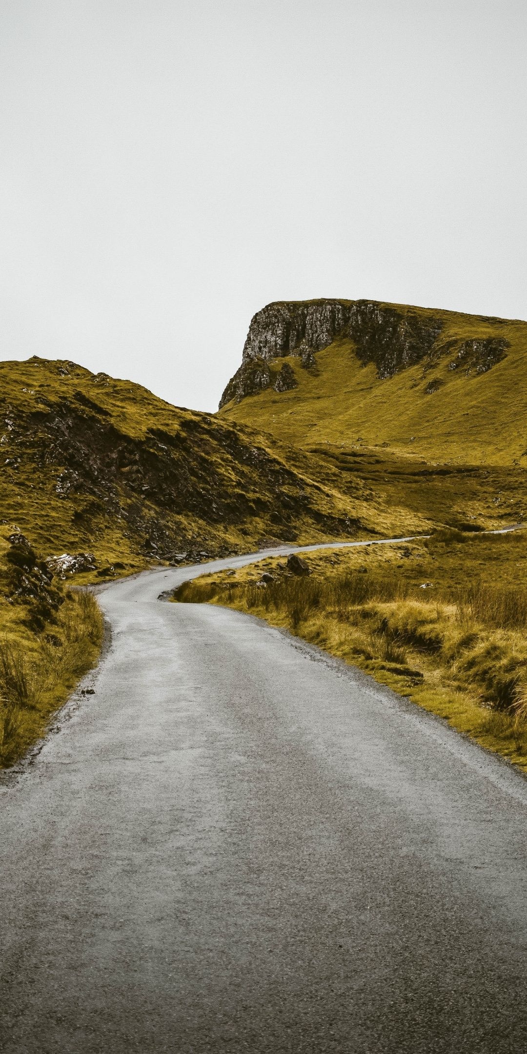 Green hills, Scenic road, Tranquil landscapes, Picturesque Scotland, 1080x2160 HD Phone