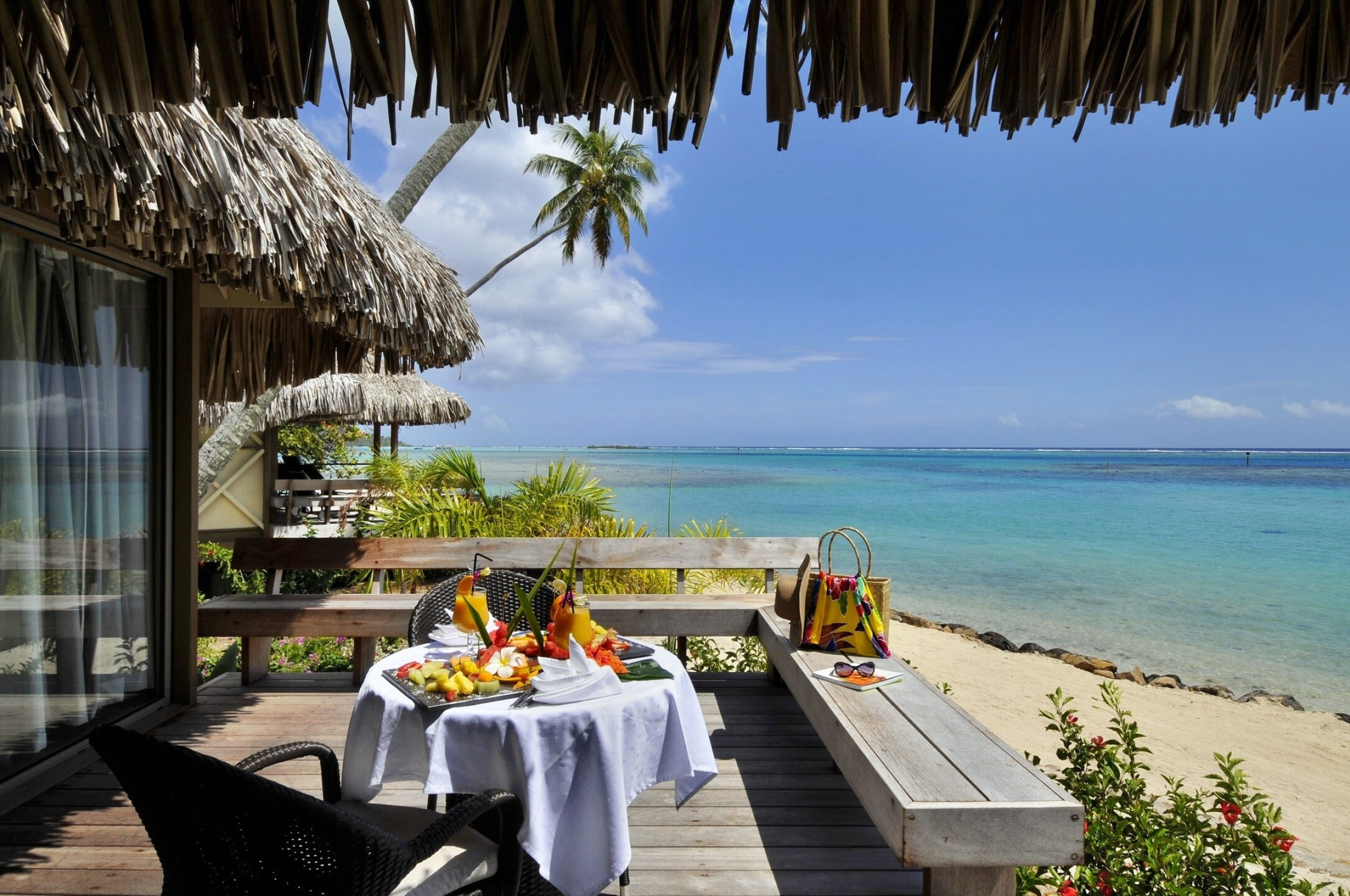 Tahiti: Ocean, Tropical island paradise, French Polynesia. 2410x1600 HD Wallpaper.