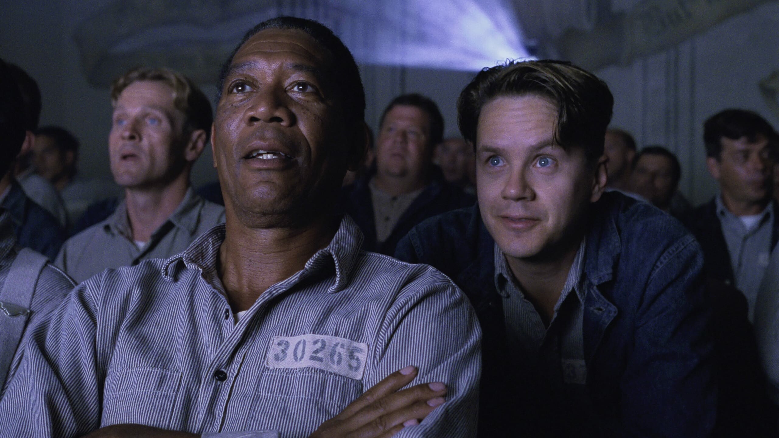 The Shawshank Redemption: A 1994 American film starring Tim Robbins and Morgan Freeman. 2560x1440 HD Wallpaper.