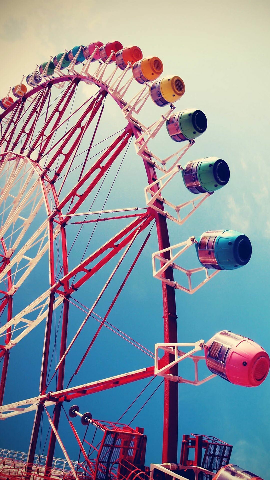 Carnival: An amusement ride on a Ferris wheel, Entertainments. 1080x1920 Full HD Wallpaper.