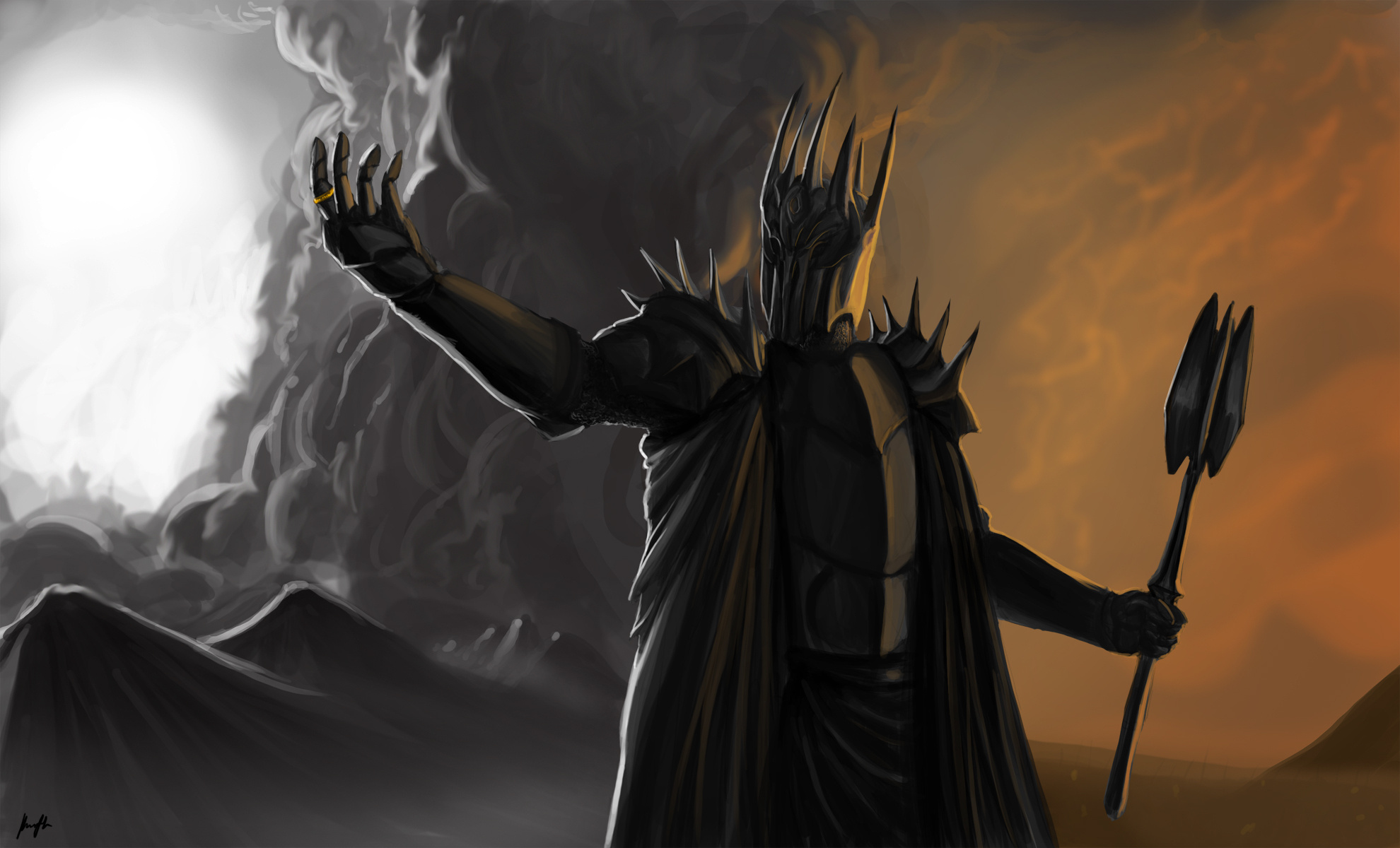 Necromancer, Lord of the Rings, Sauron, Warrior, 1980x1200 HD Desktop