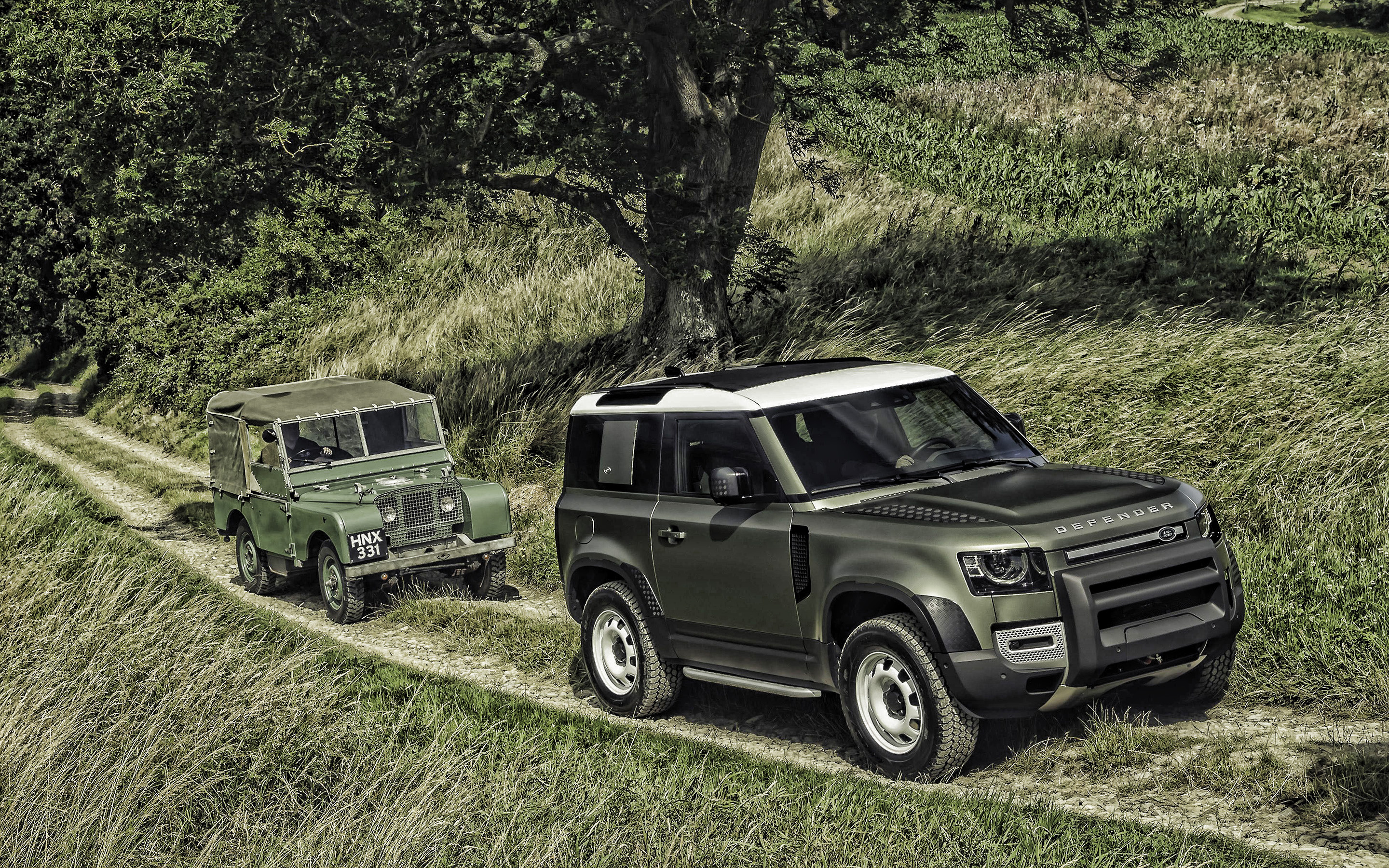 Land Rover Defender, Green SUV, new green defender, British cars, 2880x1800 HD Desktop