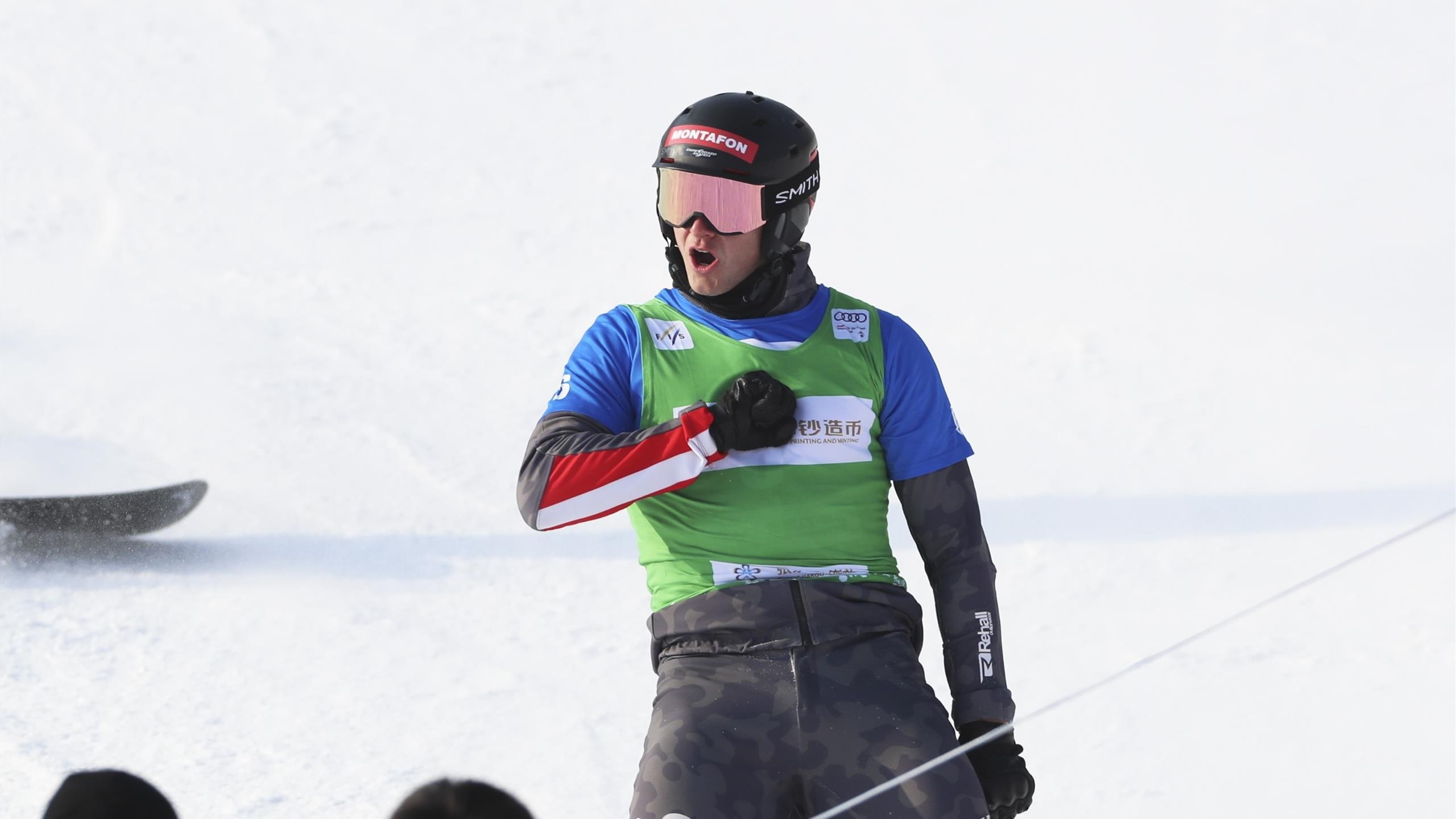Alessandro Hammerle, Winter Olympics 2022, Dramatic photo finish, Snowboard cross gold, 2560x1440 HD Desktop