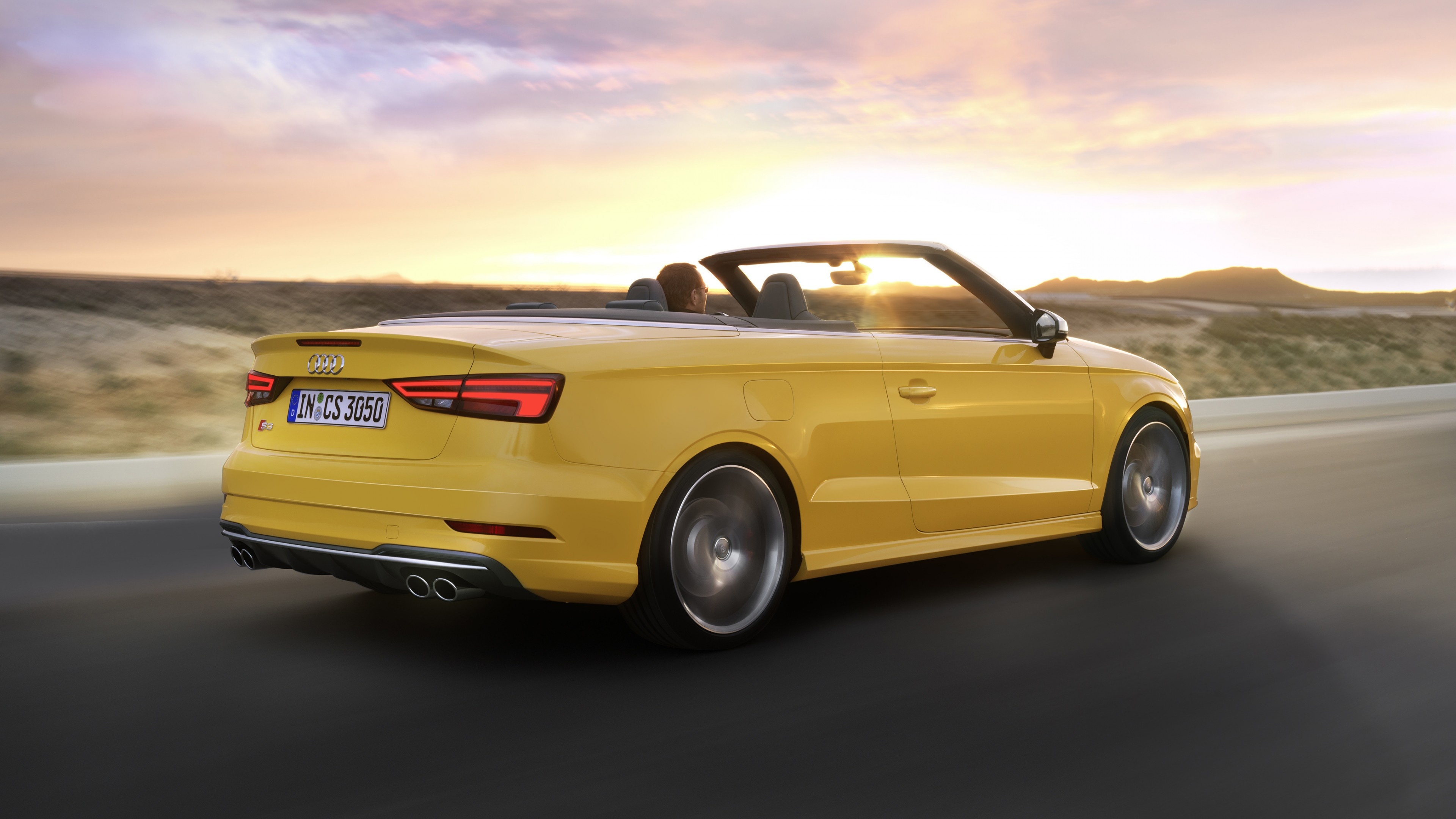 Audi S3, Yellow cabriolet, Automotive vibrance, Cars and bikes, 3840x2160 4K Desktop