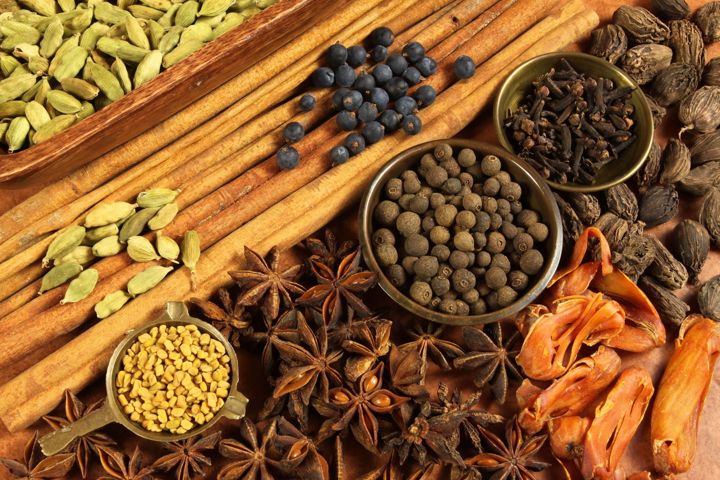 Assorted herbs and spices, HD wallpaper, Flavorful ingredients, Culinary essentials, 2510x1680 HD Desktop