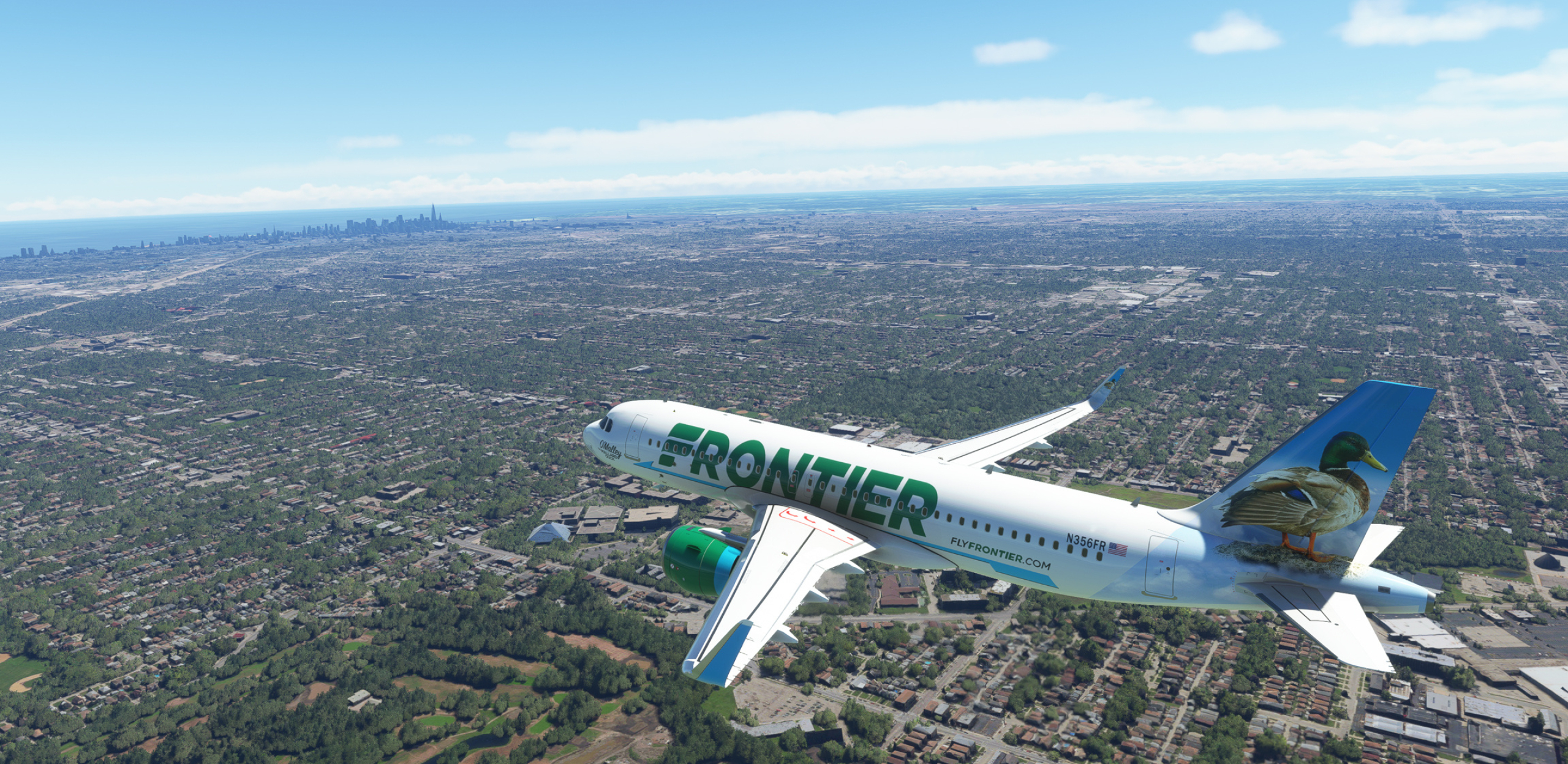 Frontier Airlines, Chicago, Avsim screen shots, The Avsim community, 2560x1250 Dual Screen Desktop