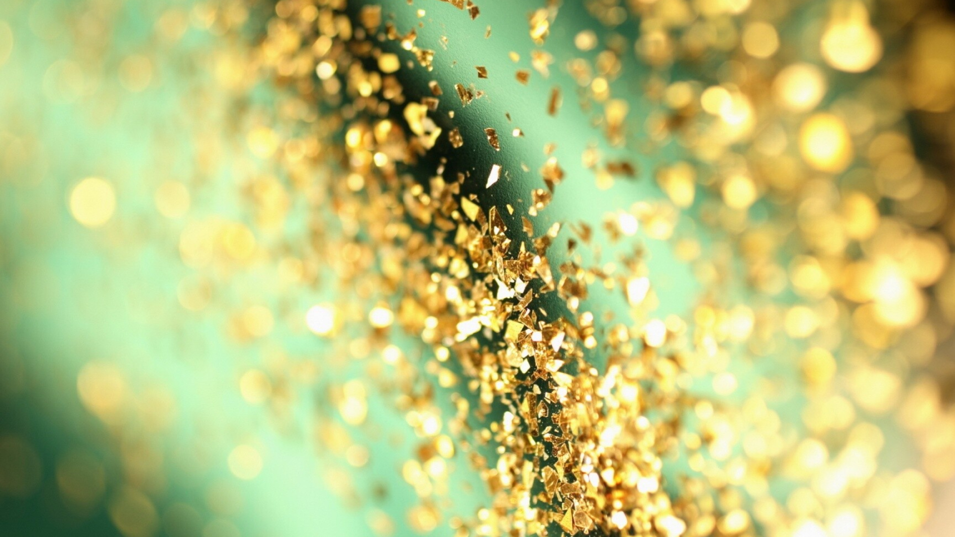 Gold: Shining metallic pieces, Golden shimmer, Sparkling material. 1920x1080 Full HD Background.