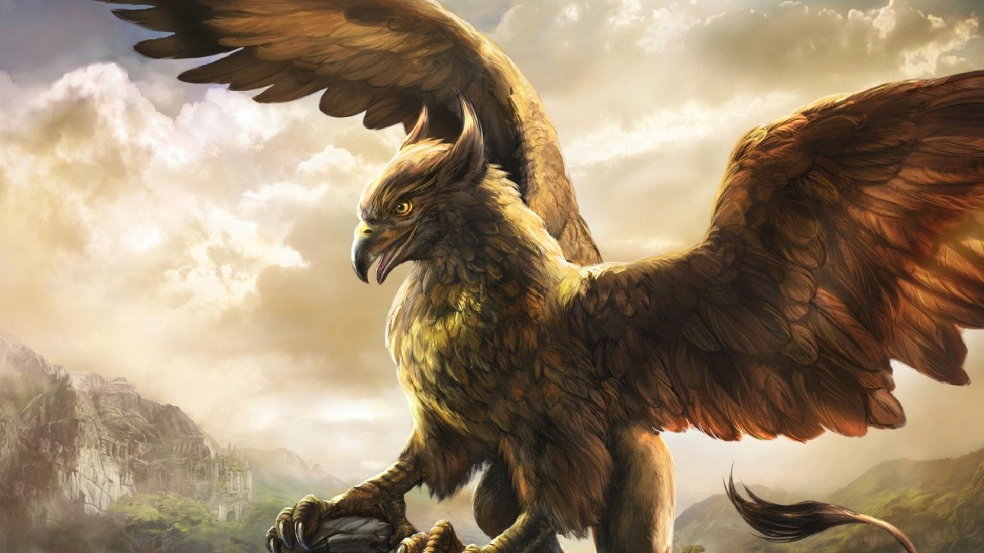 Griffins, Mythical creatures, Myths and legends, Animals in mythology, 1920x1080 Full HD Desktop