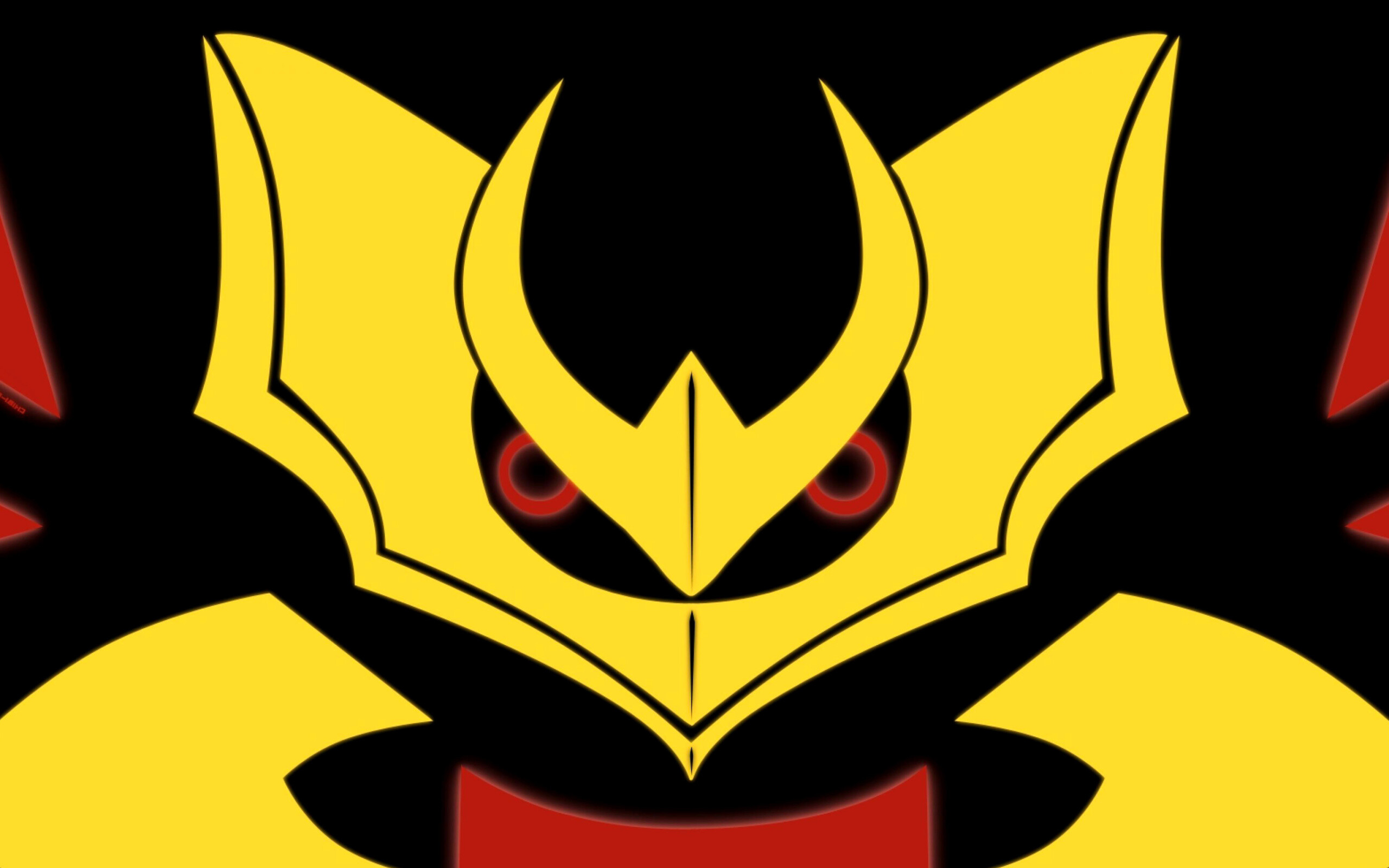 Giratina: A recurring antagonistic force in Pokemon Adventures, Red eyes, A gold crown-like object on the head. 2560x1600 HD Background.