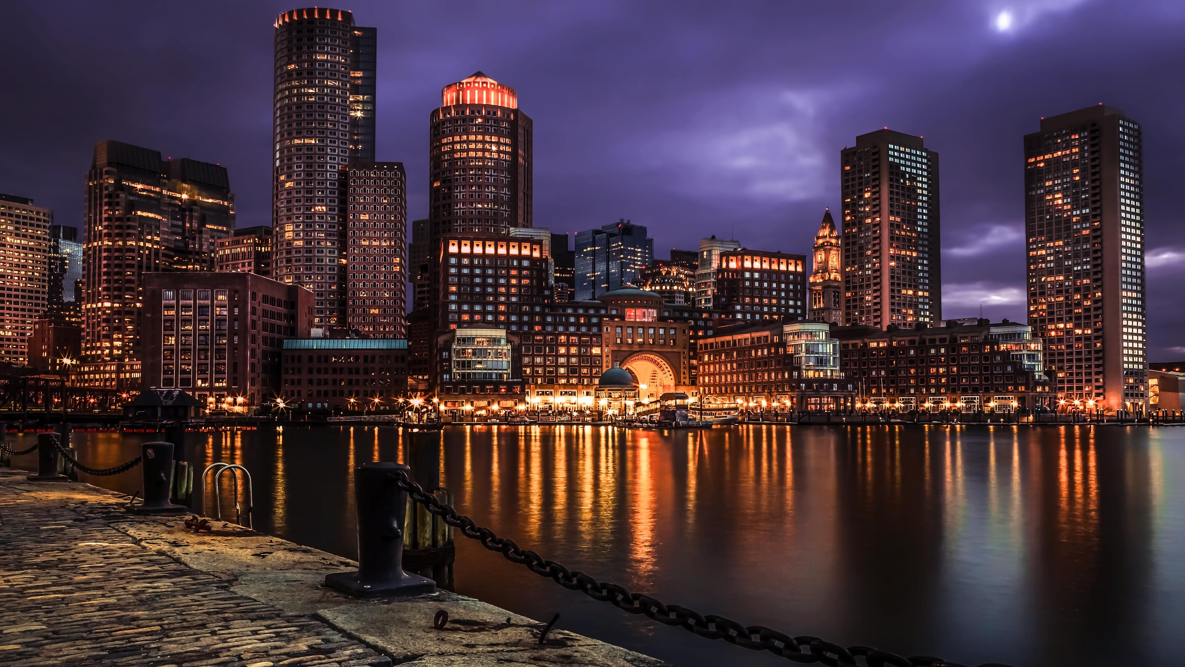 Boston Skyline, Cityscape wallpapers, Beautiful architecture, Top-rated collection, 3840x2160 4K Desktop