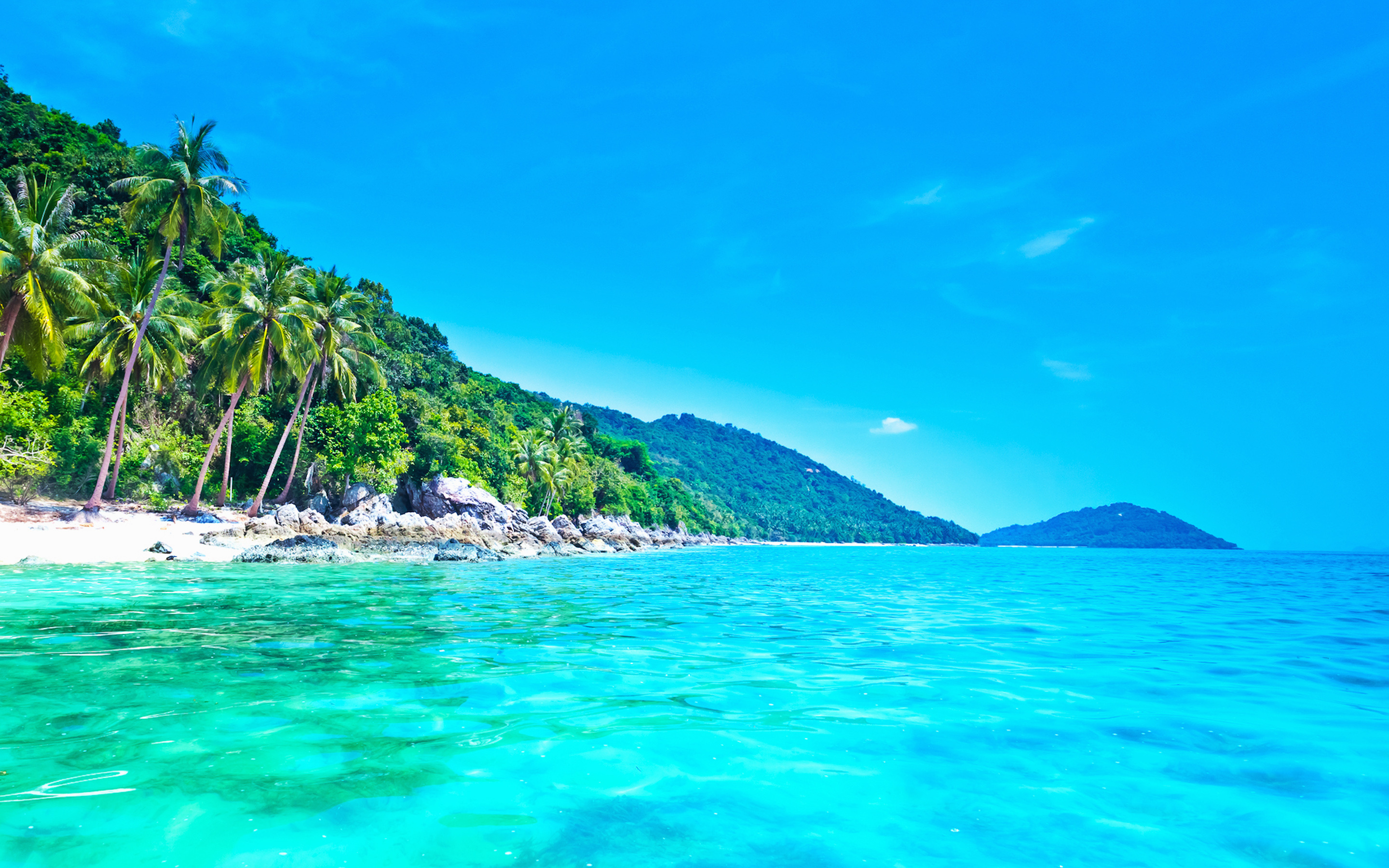 Samui Island, Tropical paradise, Azure lagoon, Palm trees, 2880x1800 HD Desktop