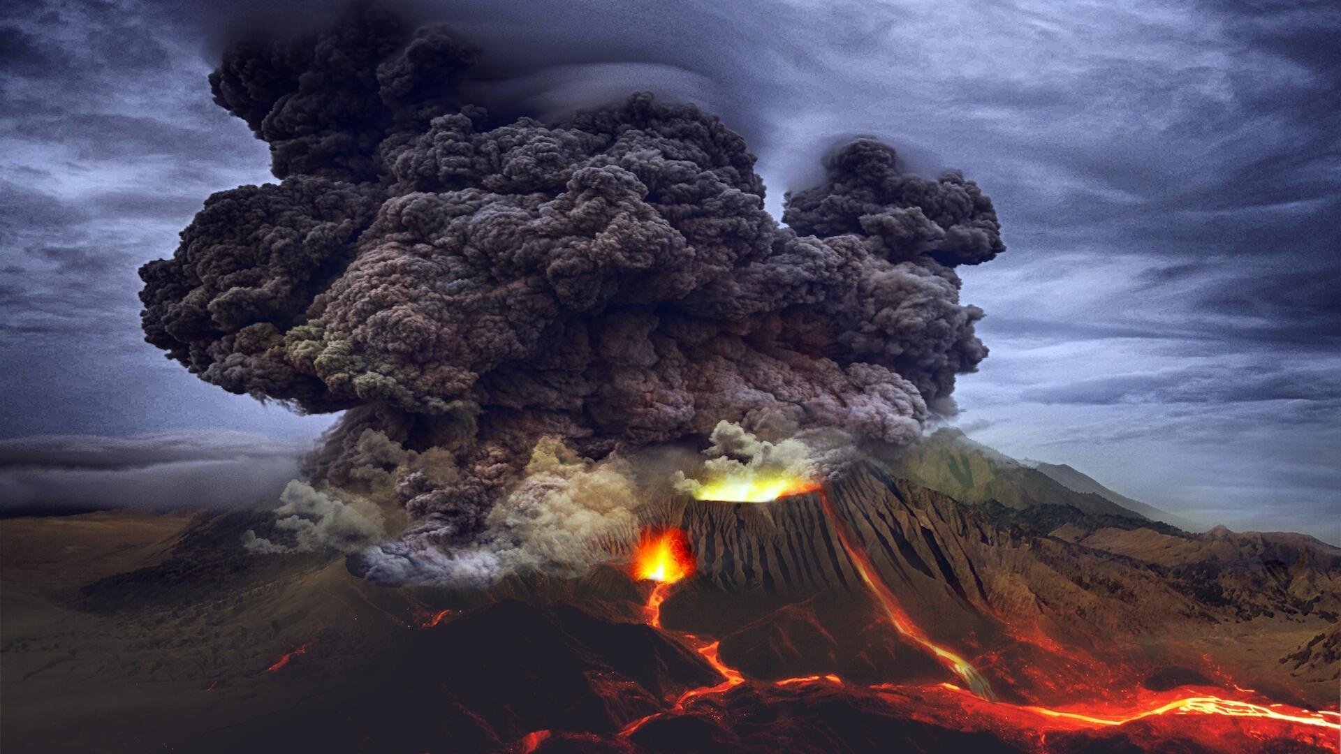 Volcano eruption HD wallpaper, High definition, Dynamic visual, KDE store, 1920x1080 Full HD Desktop