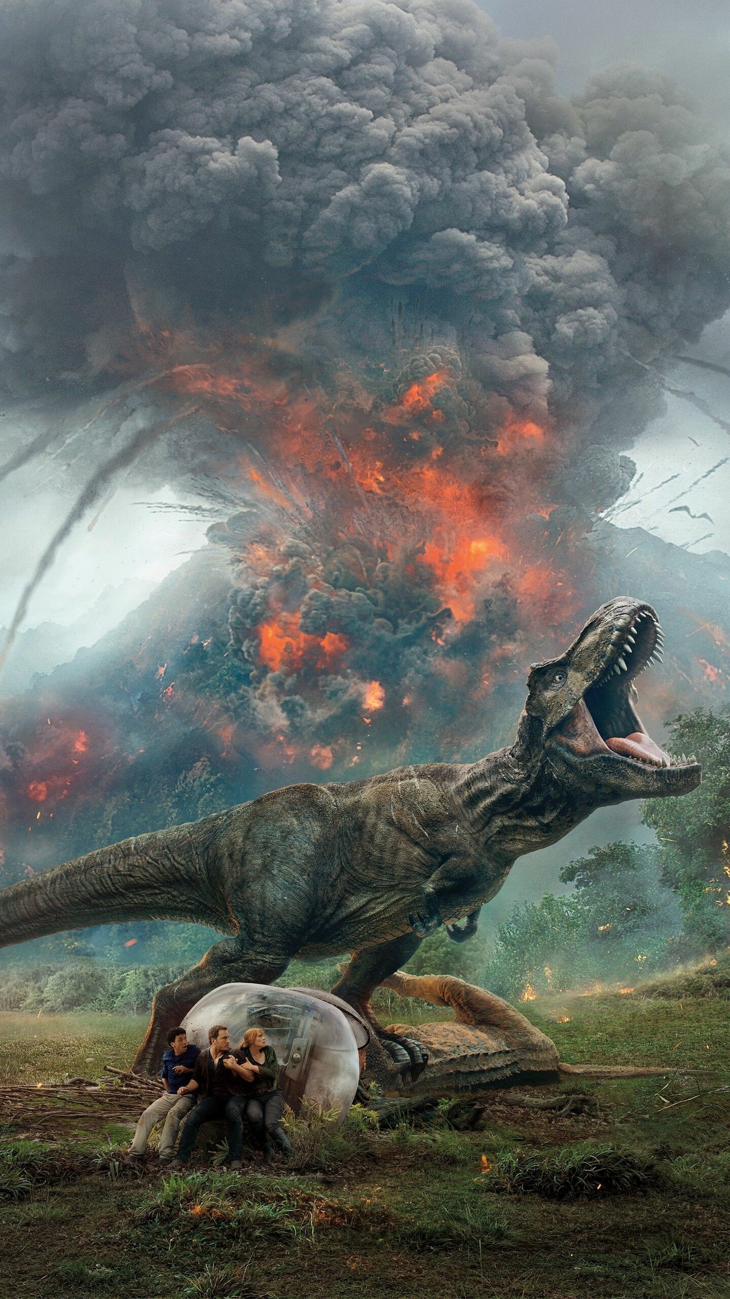 Jurassic World: Franchise focuses on resurrected dinosaurs which wreak havoc on humans. 1440x2560 HD Wallpaper.
