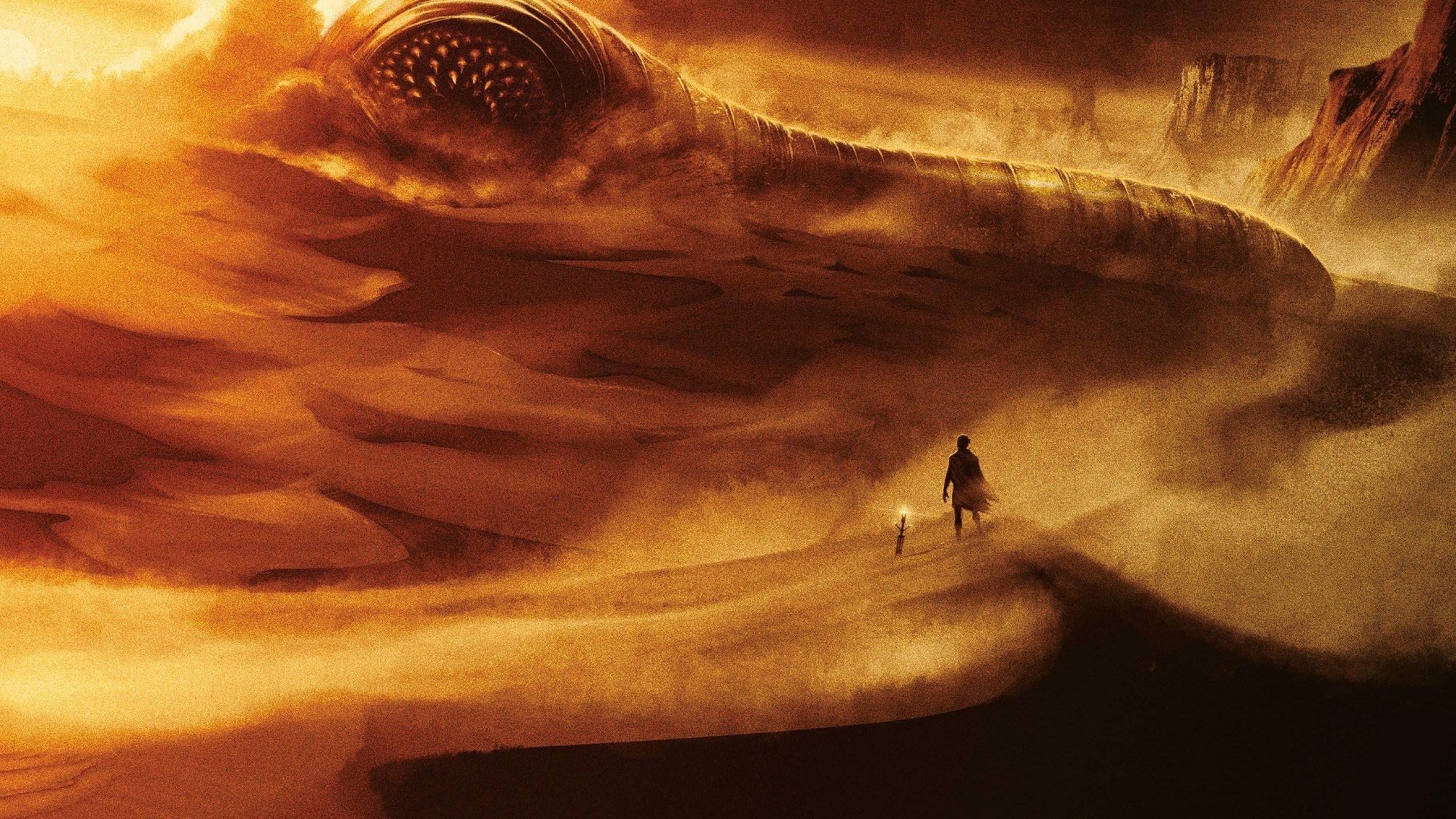 Dune Worm, Sand creature, Alien landscape, Dune wallpapers, 2560x1440 HD Desktop