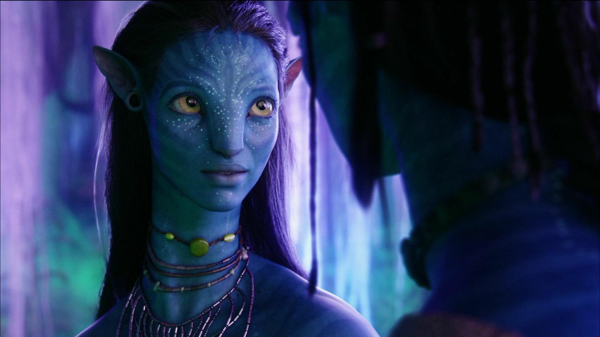 Zoe Saldana, Avatar movie, Neytiri, Women human face, 1920x1080 Full HD Desktop