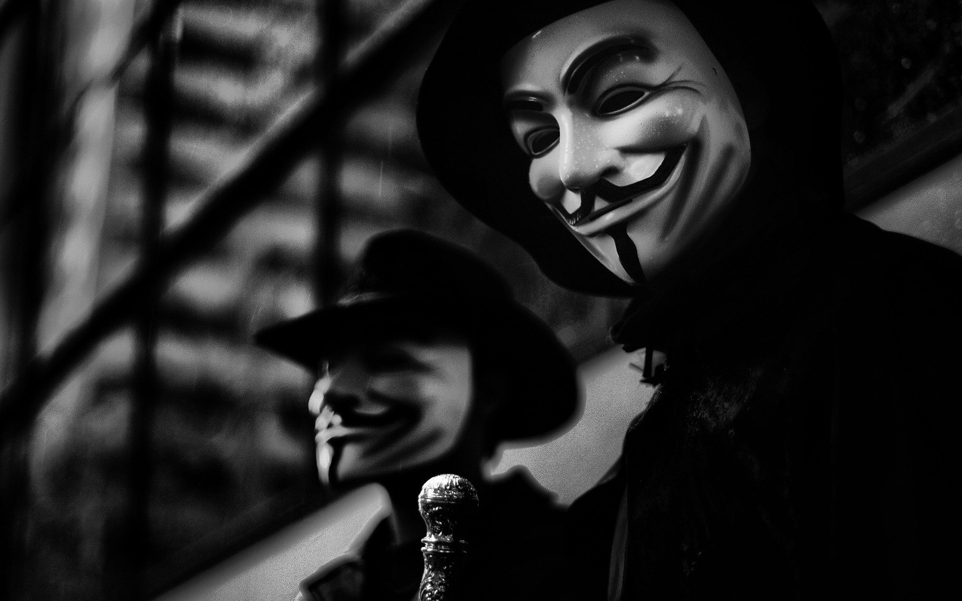 Guy Fawkes Mask: Became widespread among groups protesting against politicians and financial institutions. 1920x1200 HD Background.