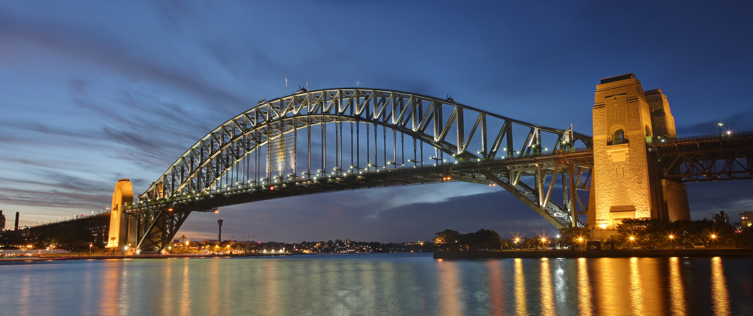 Sydney Harbor Bridge, Architectural marvel, City landmark, Jooinn, 3090x1300 Dual Screen Desktop