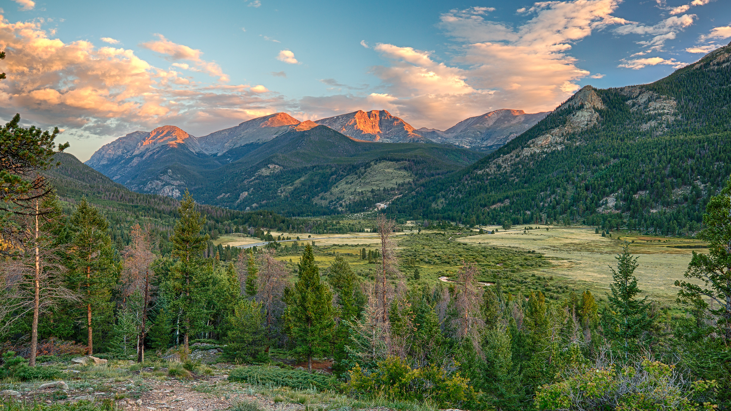 Rocky Mountain sunrise, Mountains wallpapers, 2560x1440 HD Desktop