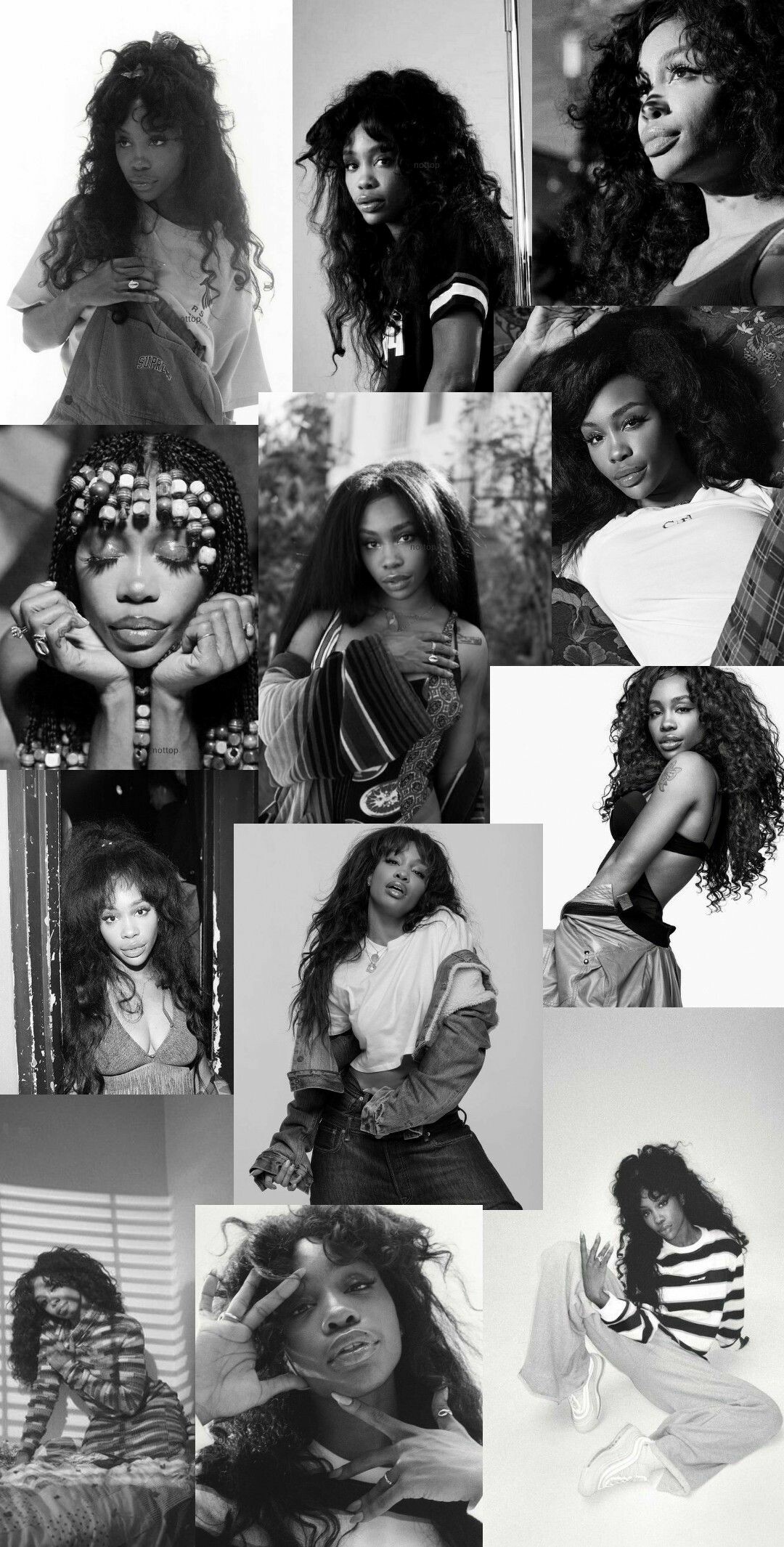 SZA: Black and white, Aesthetic, Singer-songwriter. 1080x2130 HD Background.