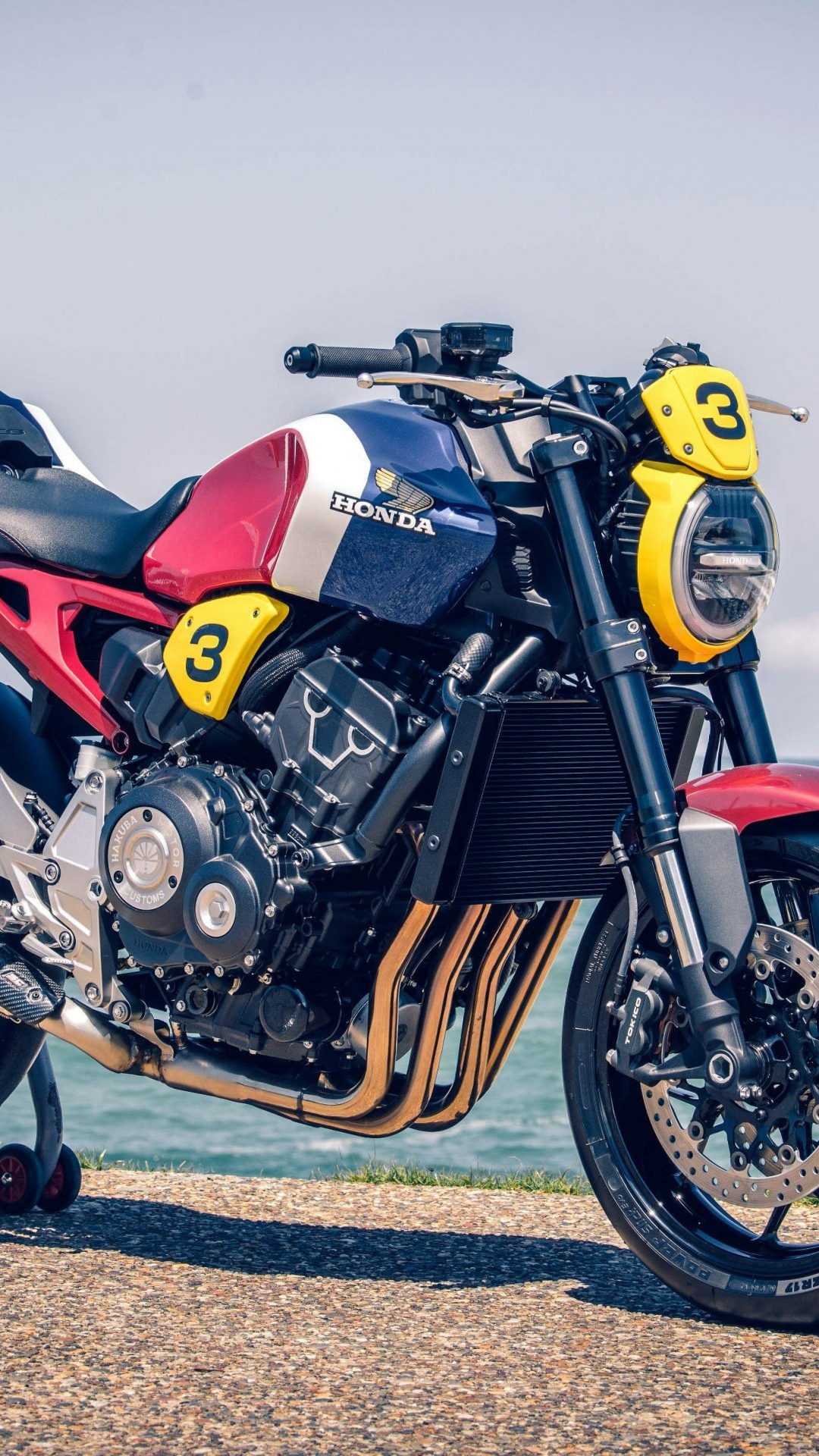 Honda CB1000R, Sport motorcycle, Side view, Scenic horizon, 1080x1920 Full HD Handy