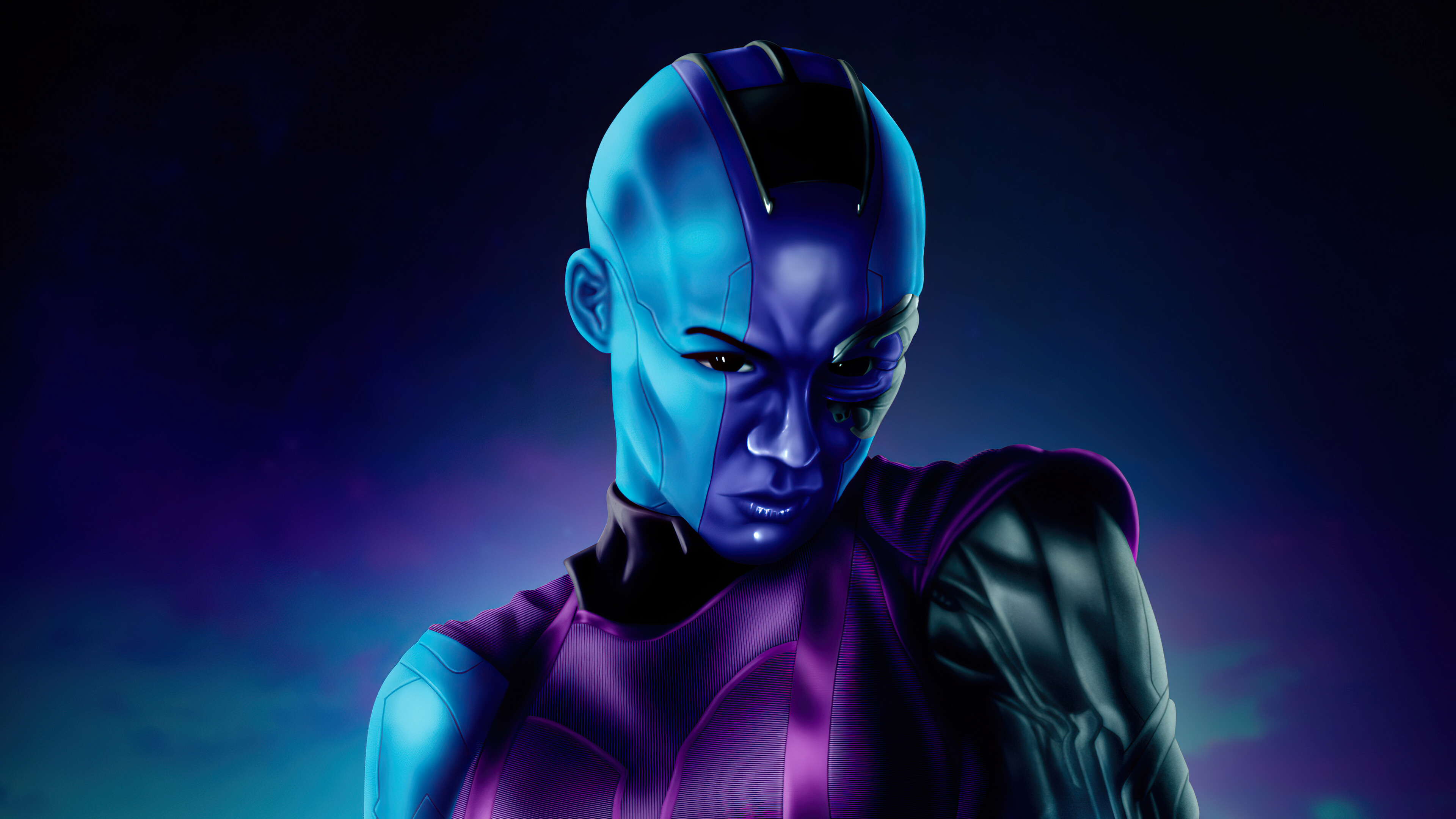 Marvel's Guardians of the Galaxy: Nebula, A brutal space pirate and mercenary. 3840x2160 4K Background.